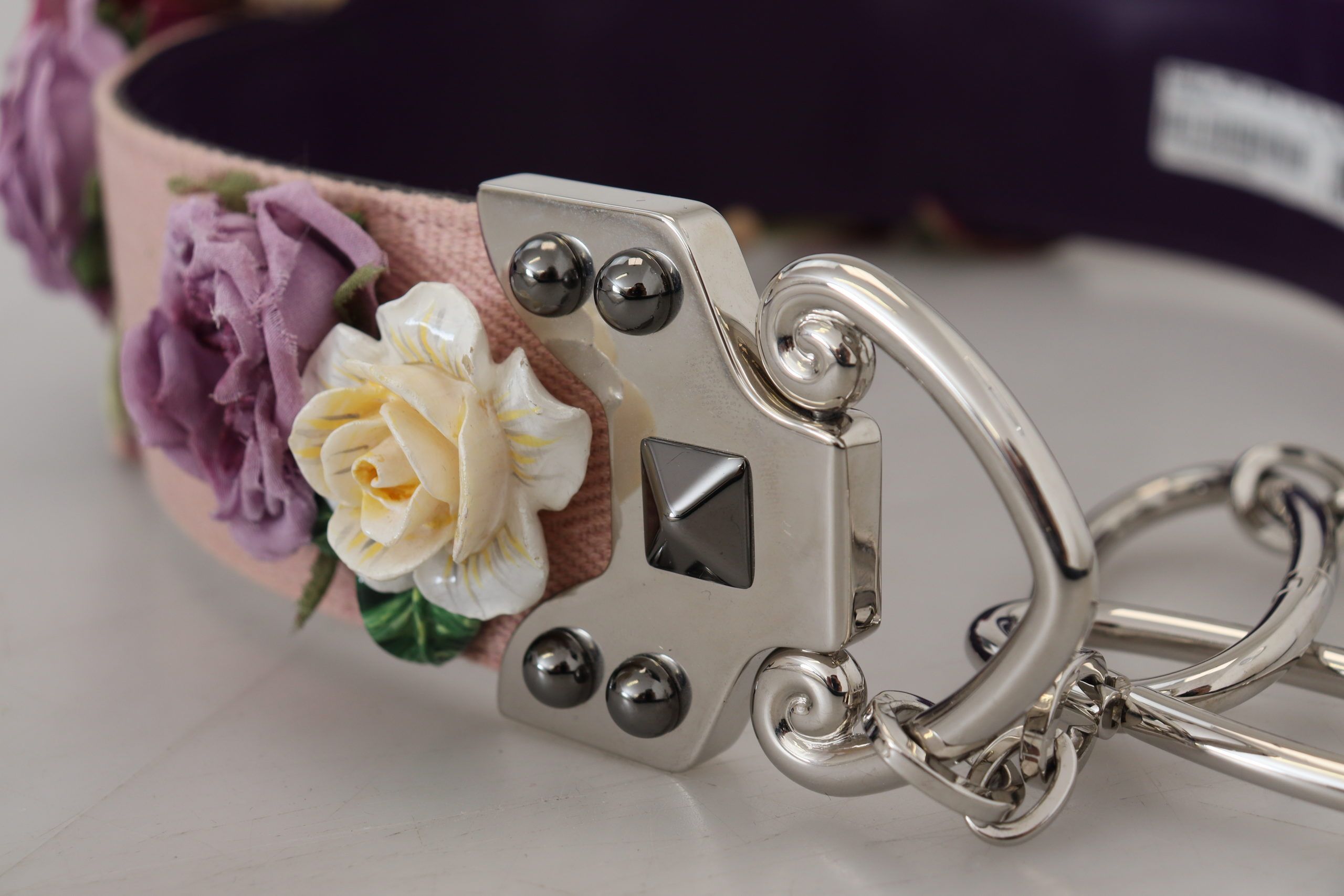 Dolce & Gabbana Multicolor Floral Appliques Metal Shoulder Strap - Image 8