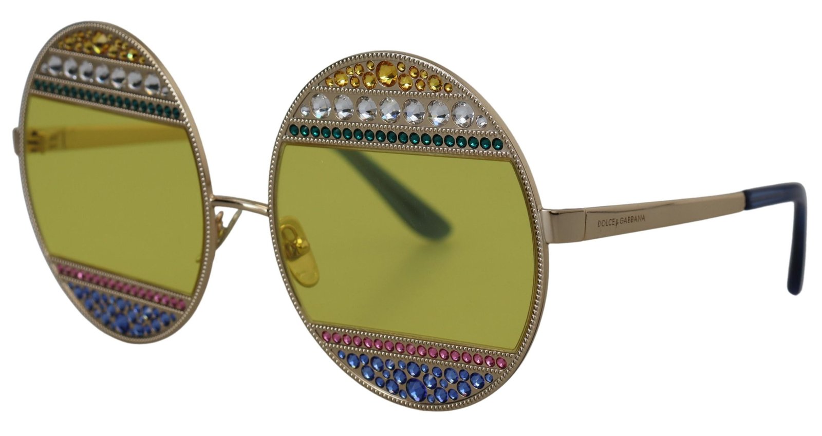 Dolce & Gabbana Gold Oval Metal Crystals Shades DG2209B Sunglasses - Image 2