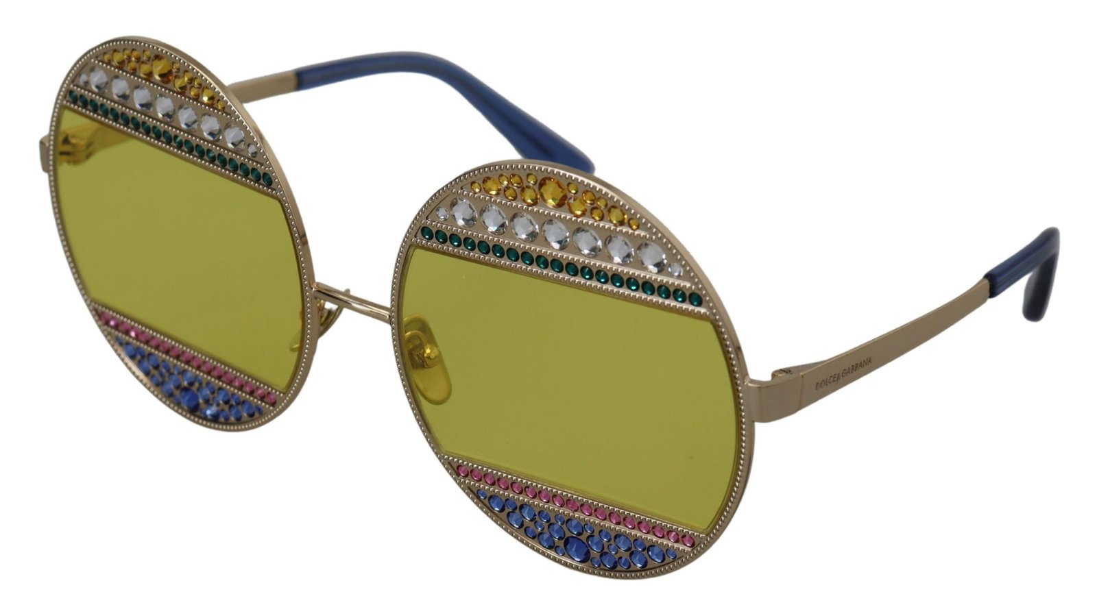 Dolce & Gabbana Gold Oval Metal Crystals Shades DG2209B Sunglasses - Image 3