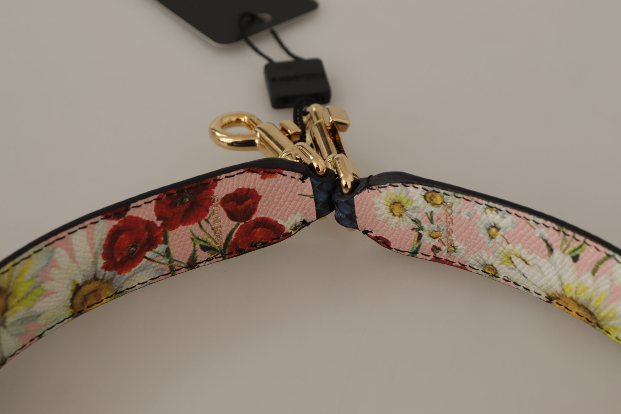 Dolce & Gabbana Blue Exotic Leather Crystals Reversible Shoulder Strap - Image 4