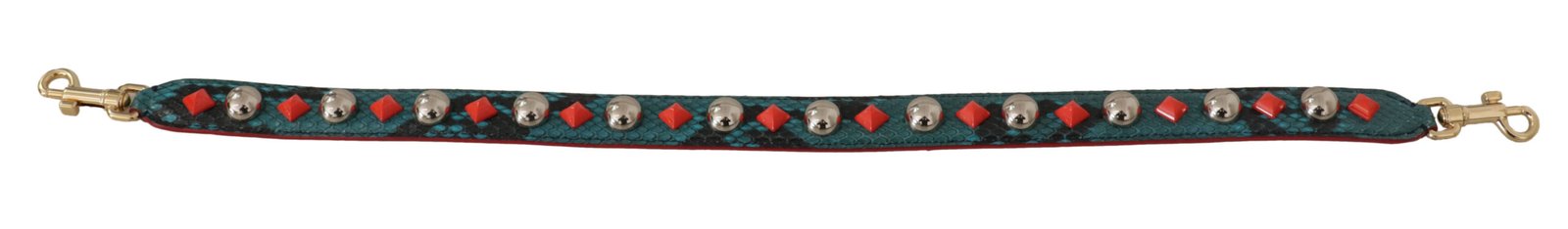 Dolce & Gabbana Green Crystals Leather Bag Shoulder Strap - Image 4