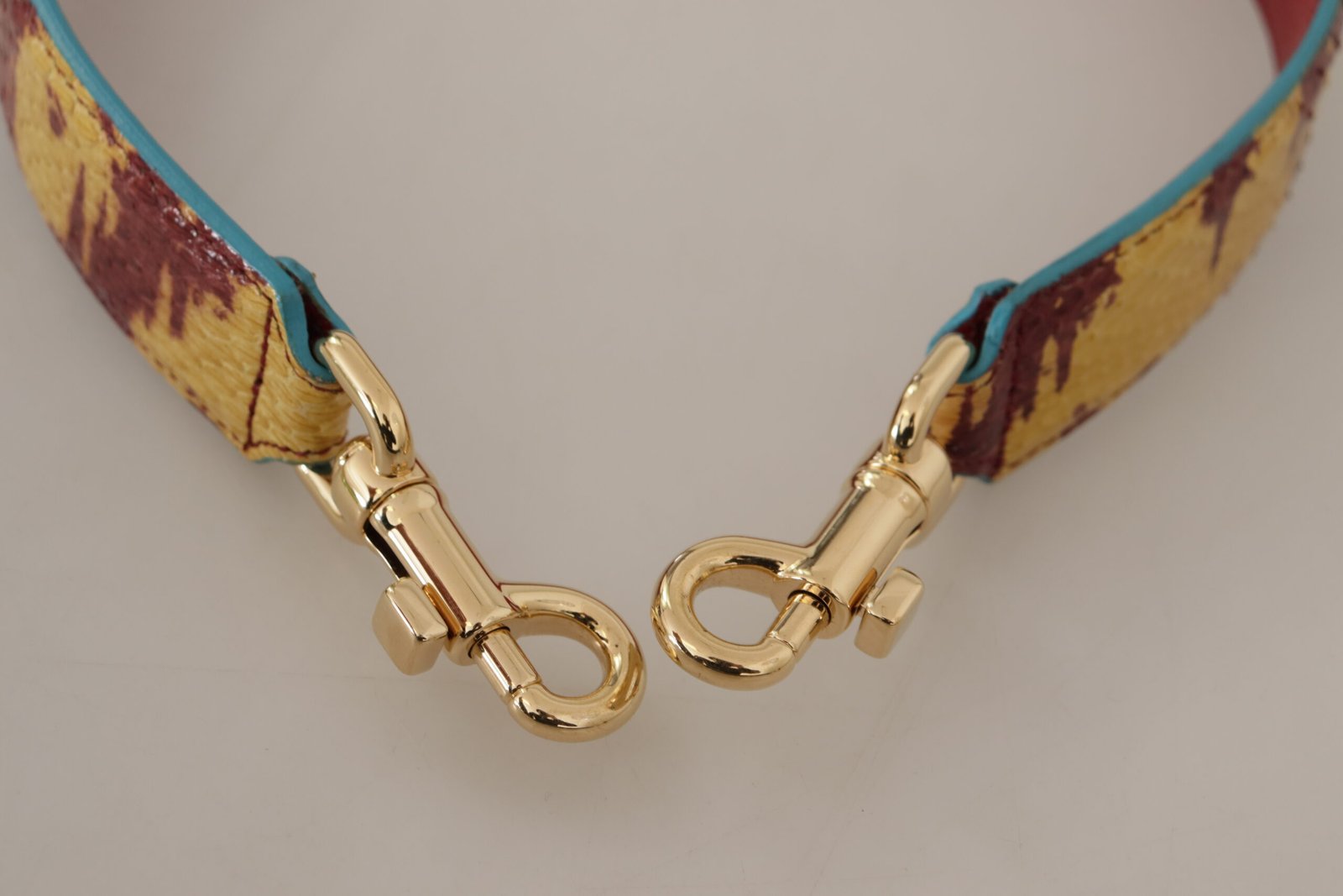 Dolce & Gabbana Yellow Red Leather Gold Tone Shoulder Strap - Image 3
