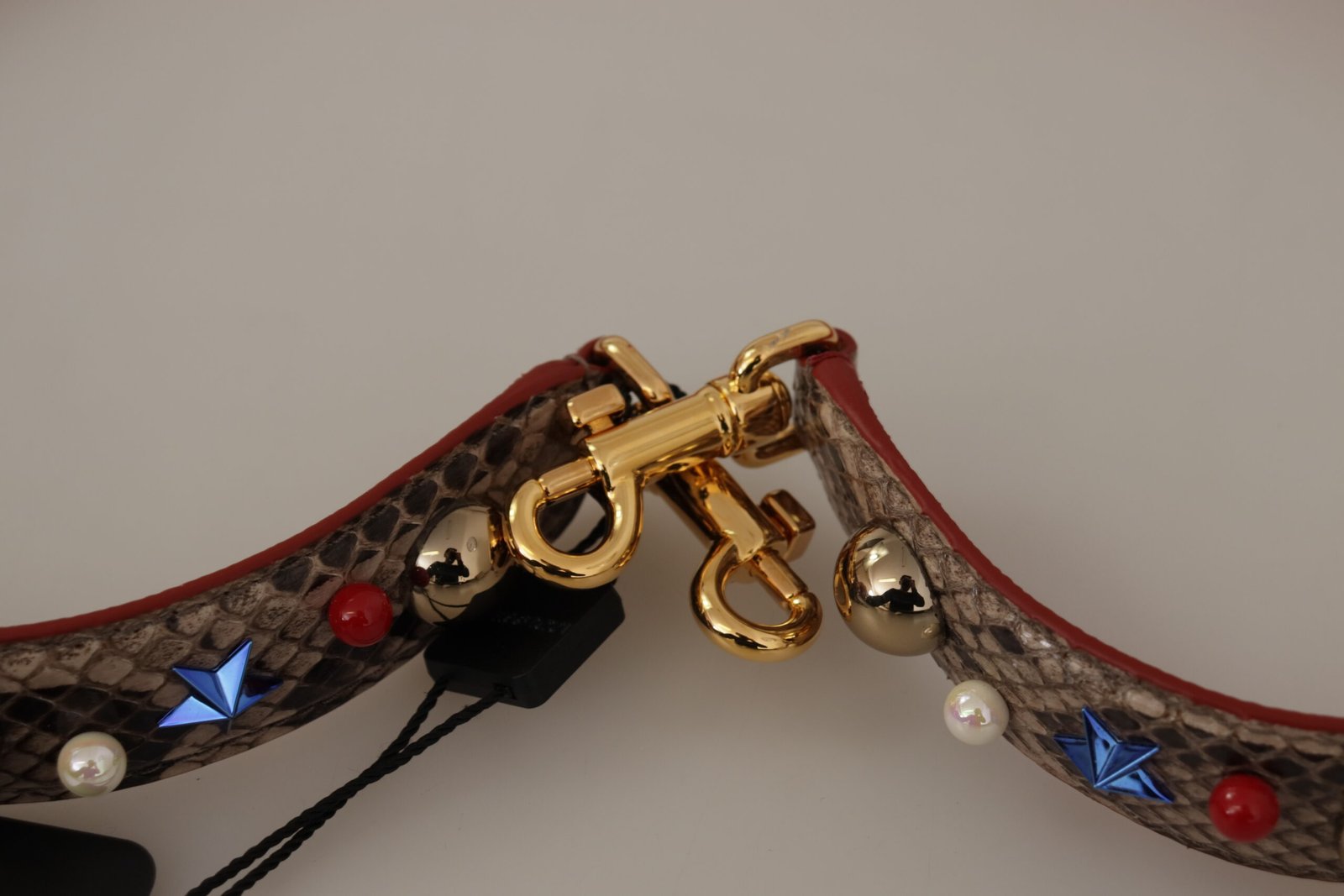 Dolce & Gabbana Brown Python Leather Studded Shoulder Strap - Image 5
