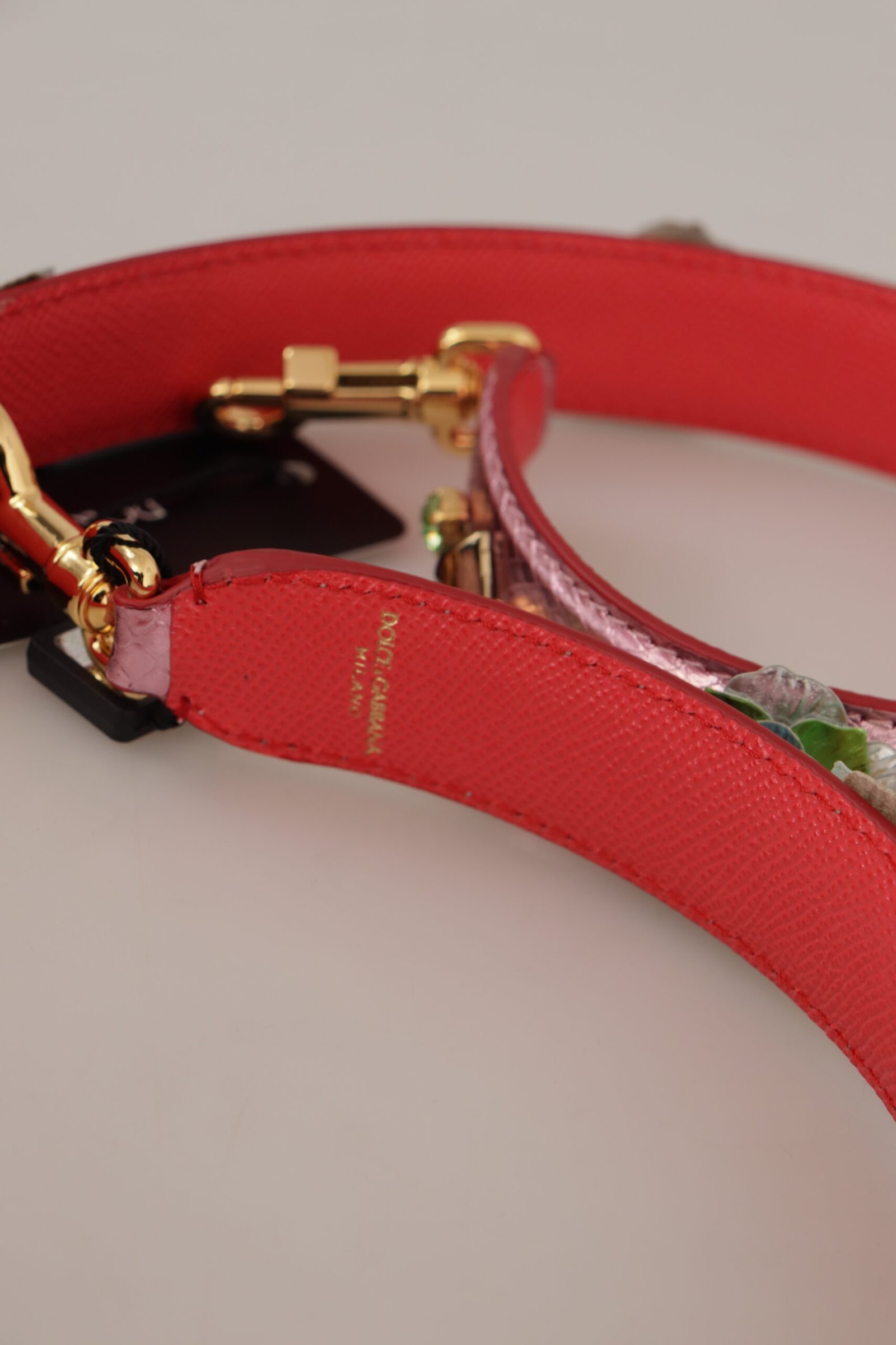 Dolce & Gabbana Metallic Pink Leather Studded Shoulder Strap - Image 6