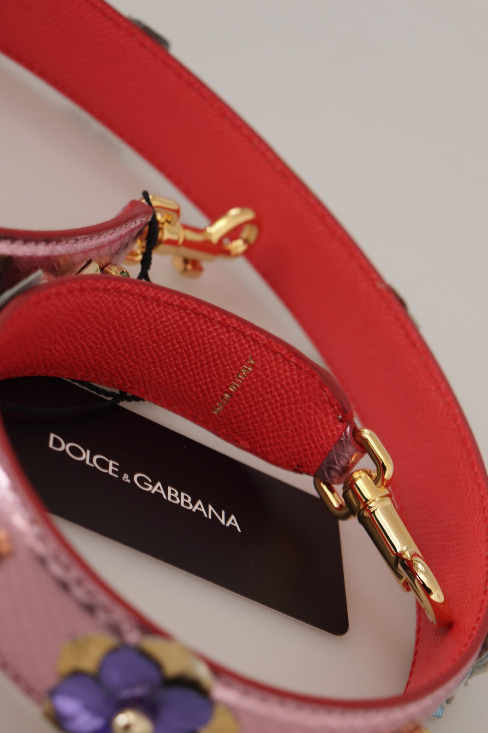 Dolce & Gabbana Metallic Pink Leather Studded Shoulder Strap - Image 7