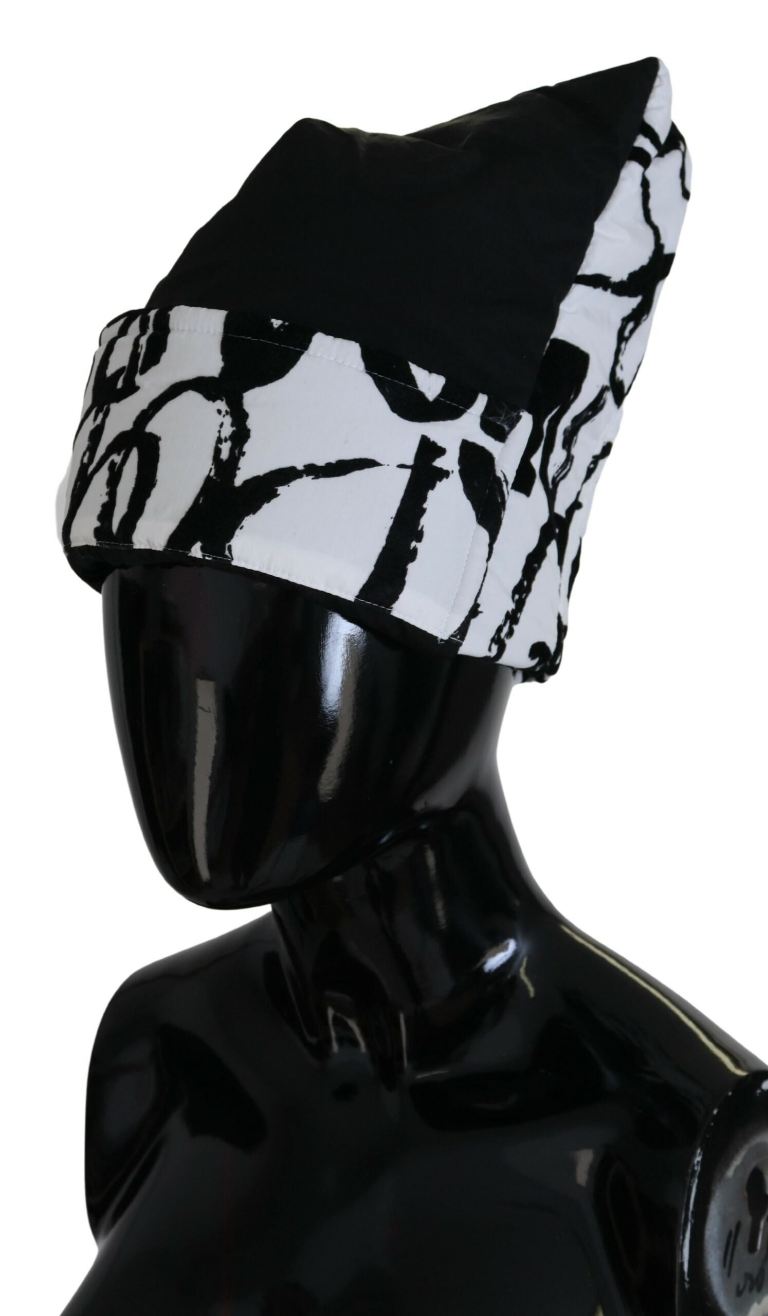 Dolce & Gabbana White Printed Nylon Women Winter Beanie Cap Hat - Image 2