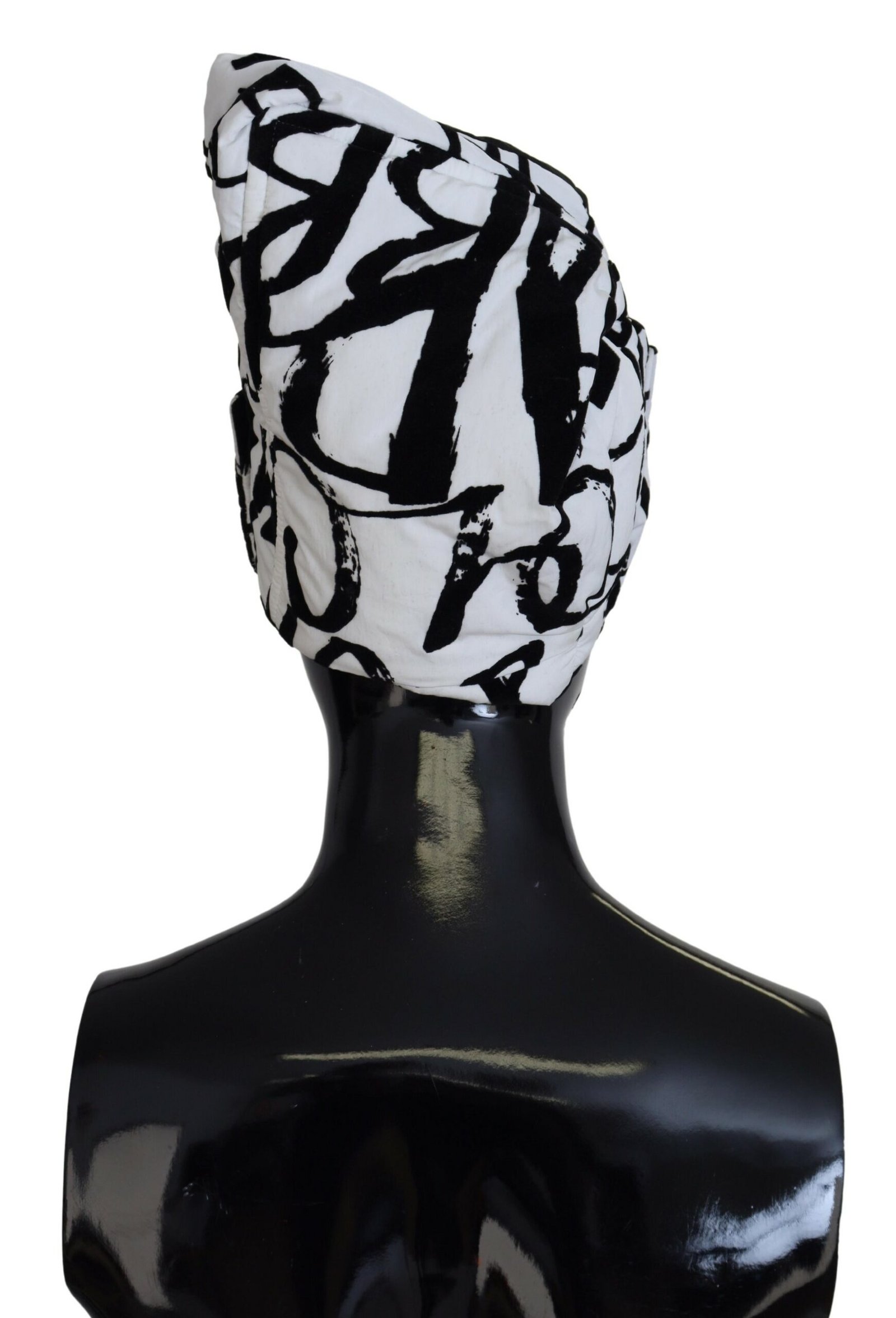 Dolce & Gabbana White Printed Nylon Women Winter Beanie Cap Hat - Image 3