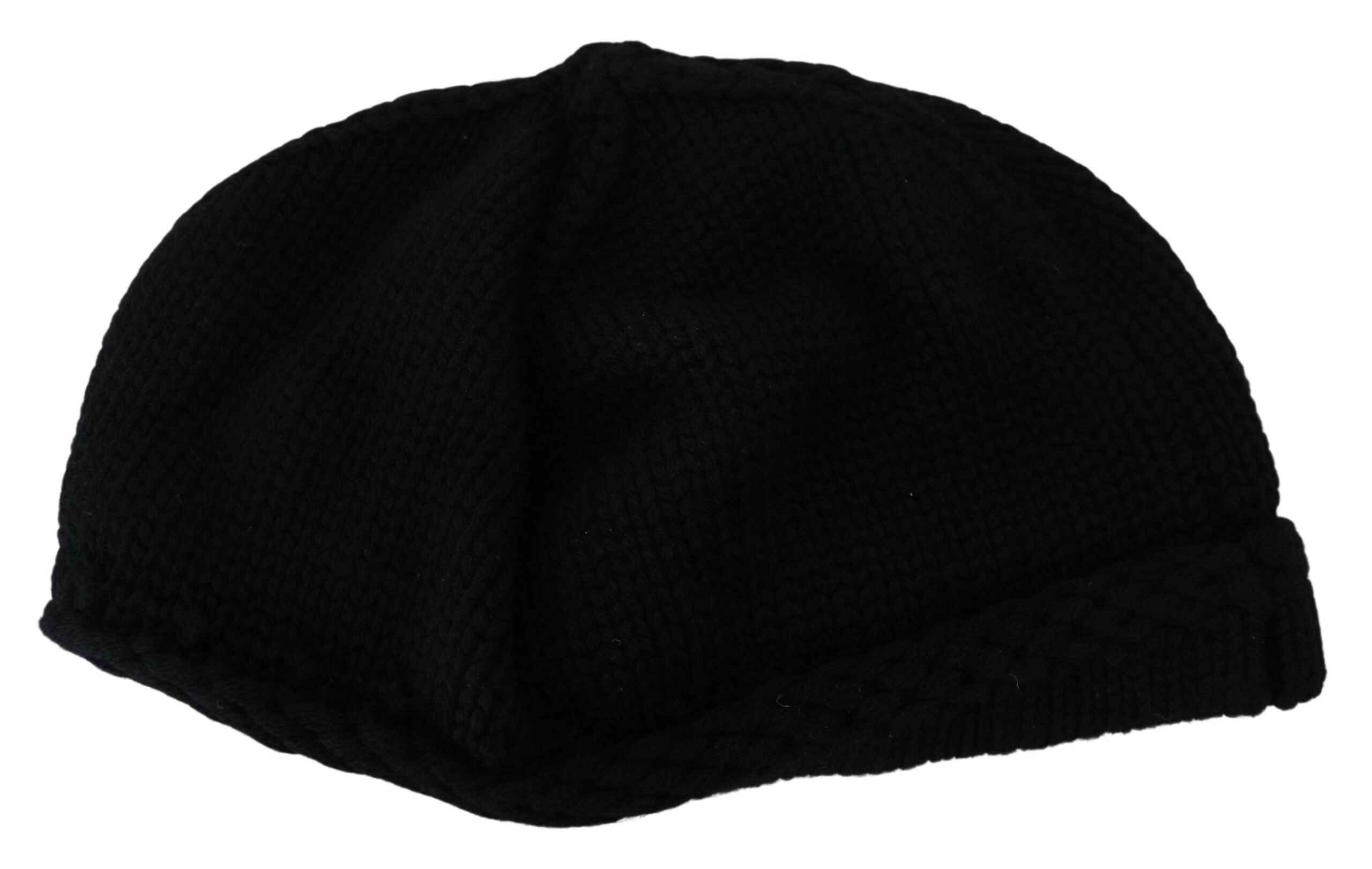 Dolce & Gabbana Black Virgin Wool Women Winter Beanie Cap Hat - Image 5