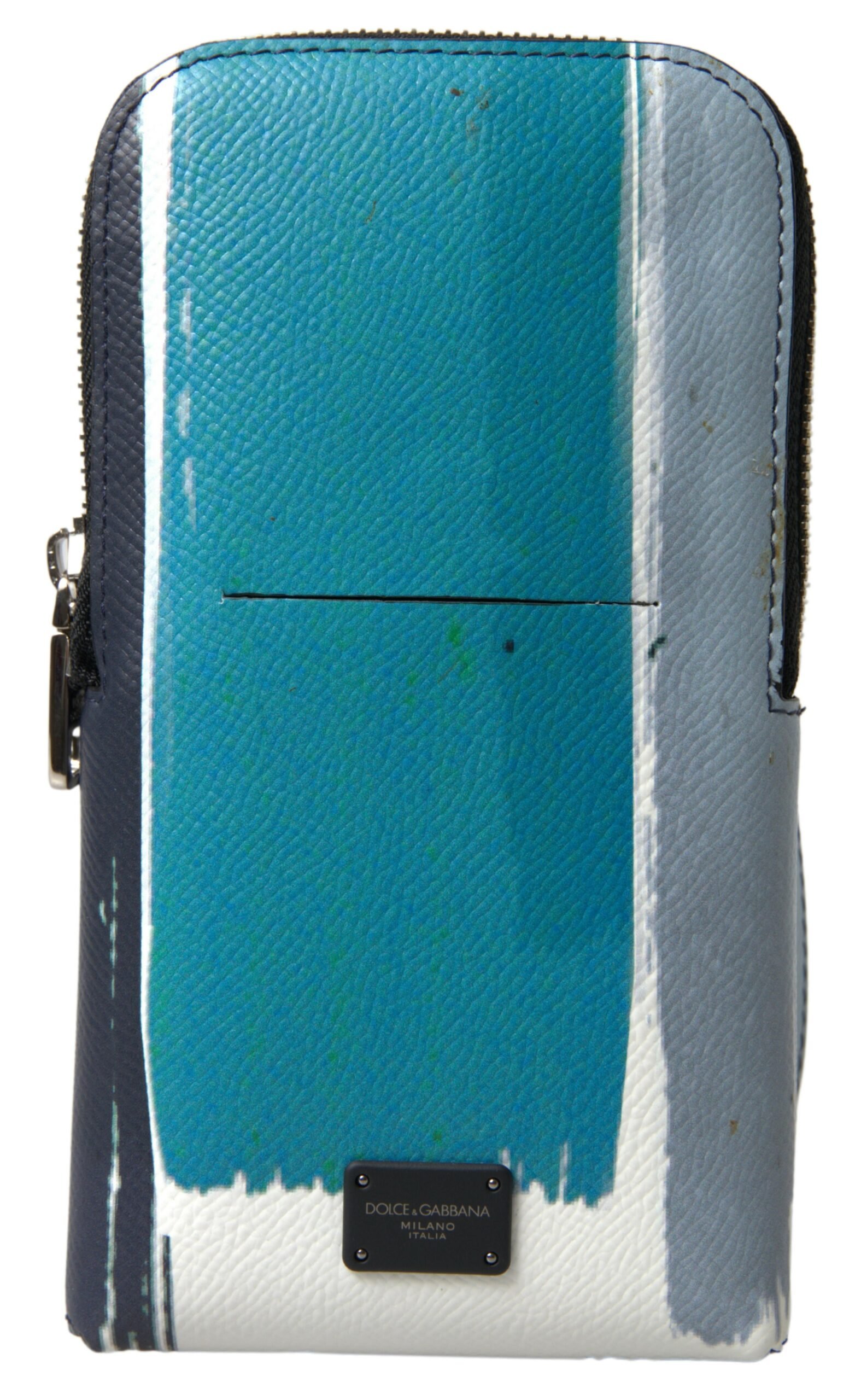 Dolce & Gabbana Blue Leather Purse Crossbody Sling Phone Bag Unisex - Image 2