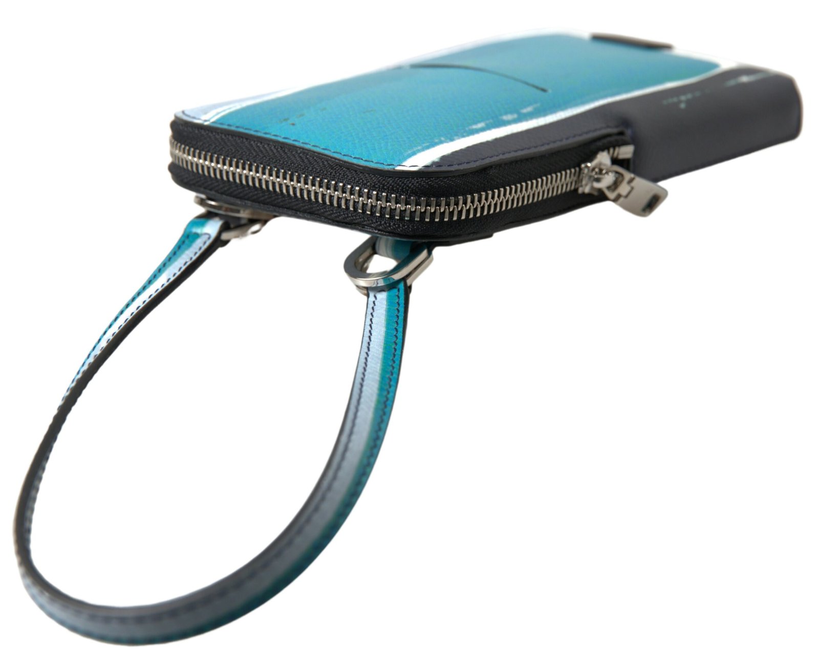 Dolce & Gabbana Blue Leather Purse Crossbody Sling Phone Bag Unisex - Image 7