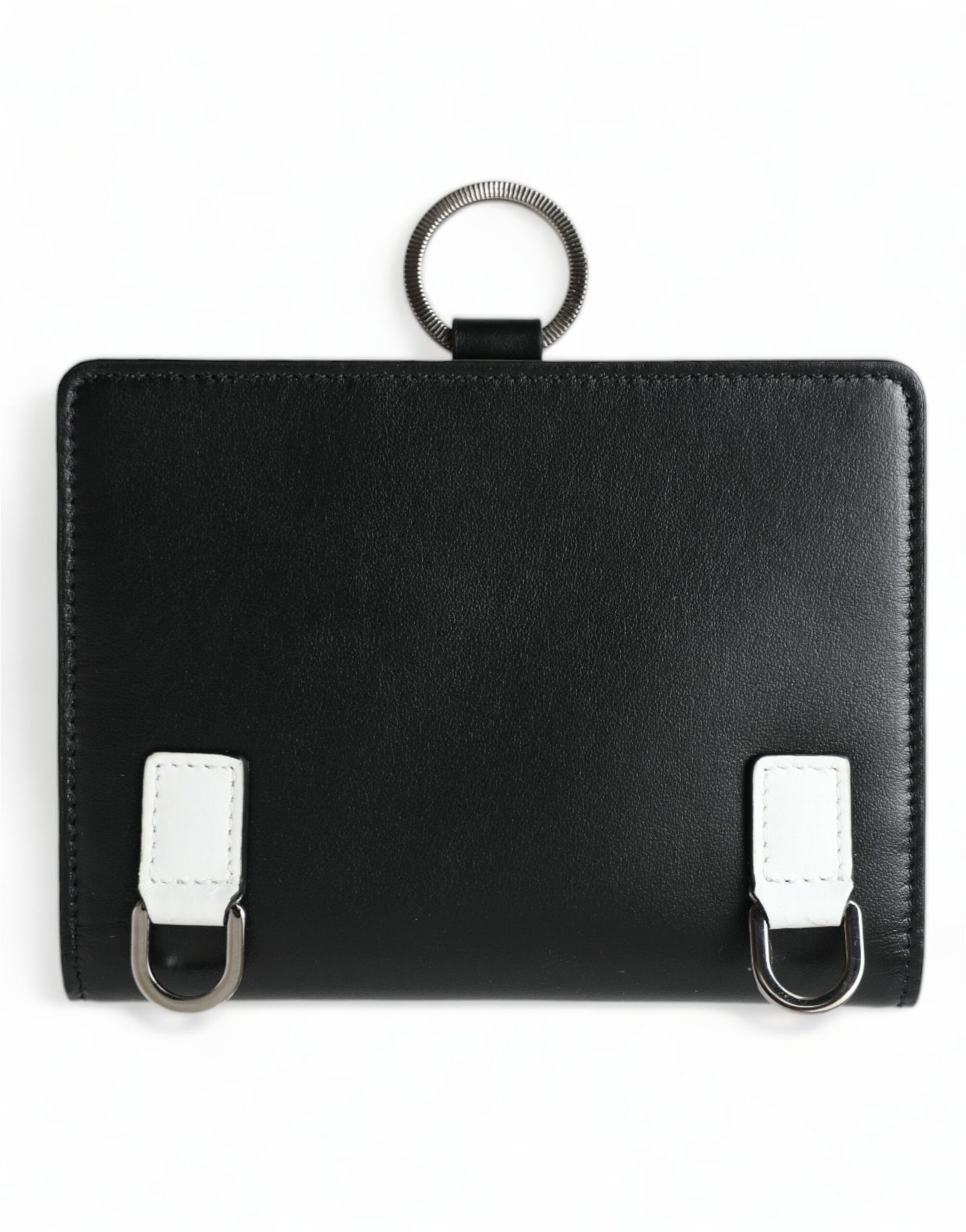 Dolce & Gabbana Black Leather Crystal Embellished Card Holder Wallet - Image 4