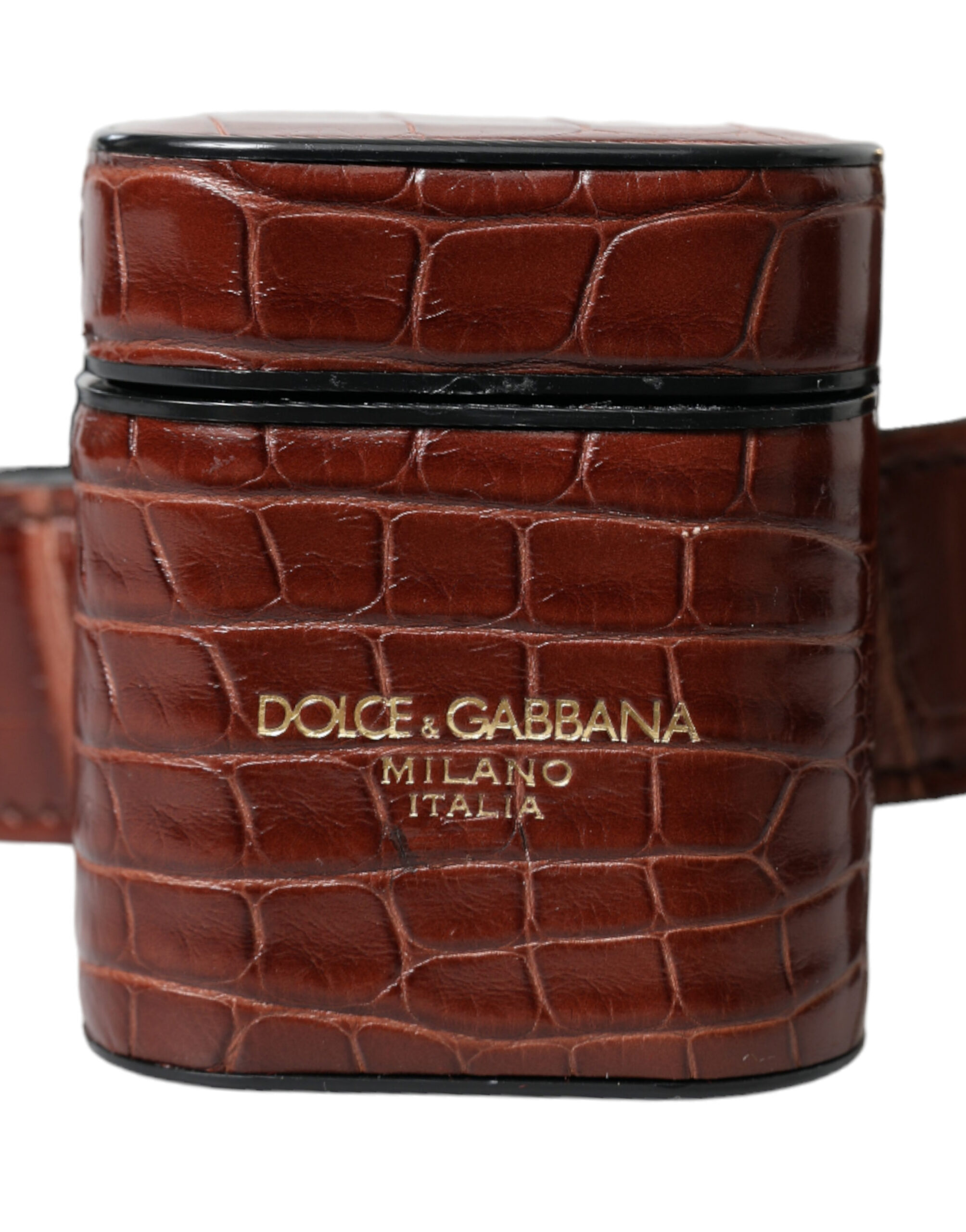 Dolce & Gabbana Brown Alligator Leather Airpods Case Coin Purse Wallet - Image 5