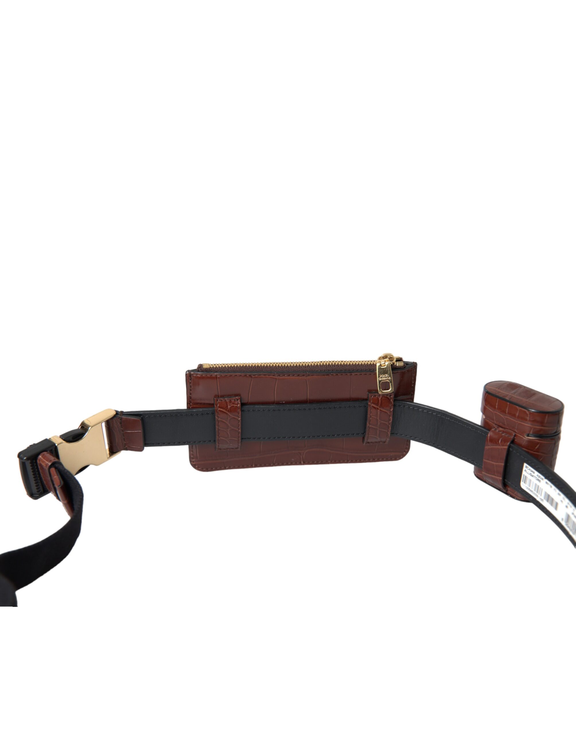 Dolce & Gabbana Brown Alligator Leather Airpods Case Coin Purse Wallet - Image 6