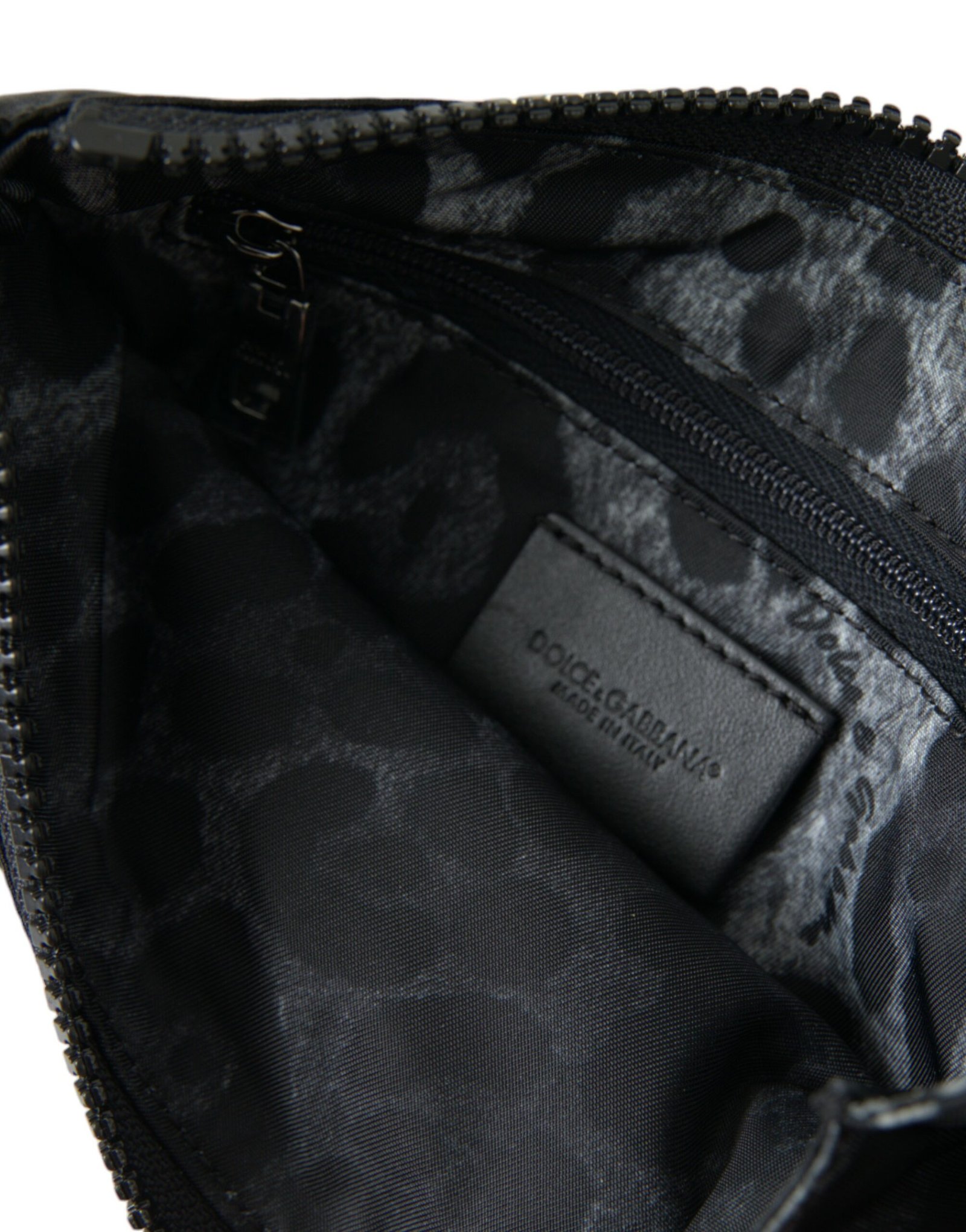 Dolce & Gabbana Black Nylon Logo Plaque Keyring Pouch Clutch Bags - Image 7