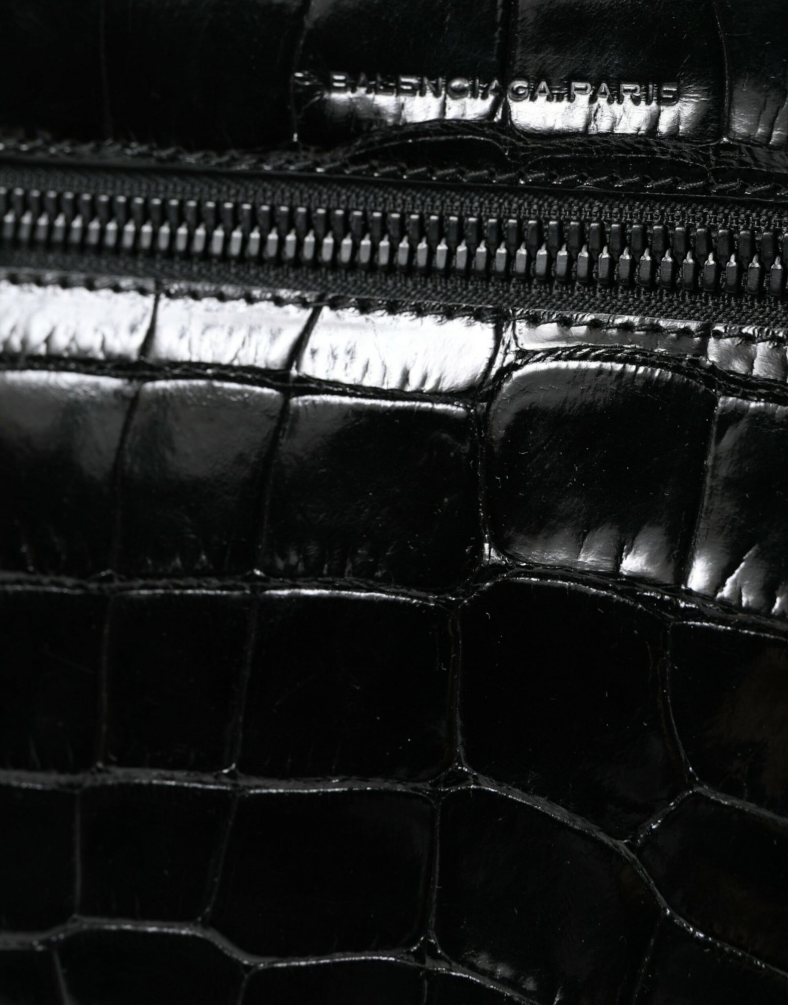 Balenciaga Black Exotic Leather Shoulder Crossbody Camera Bag - Image 6