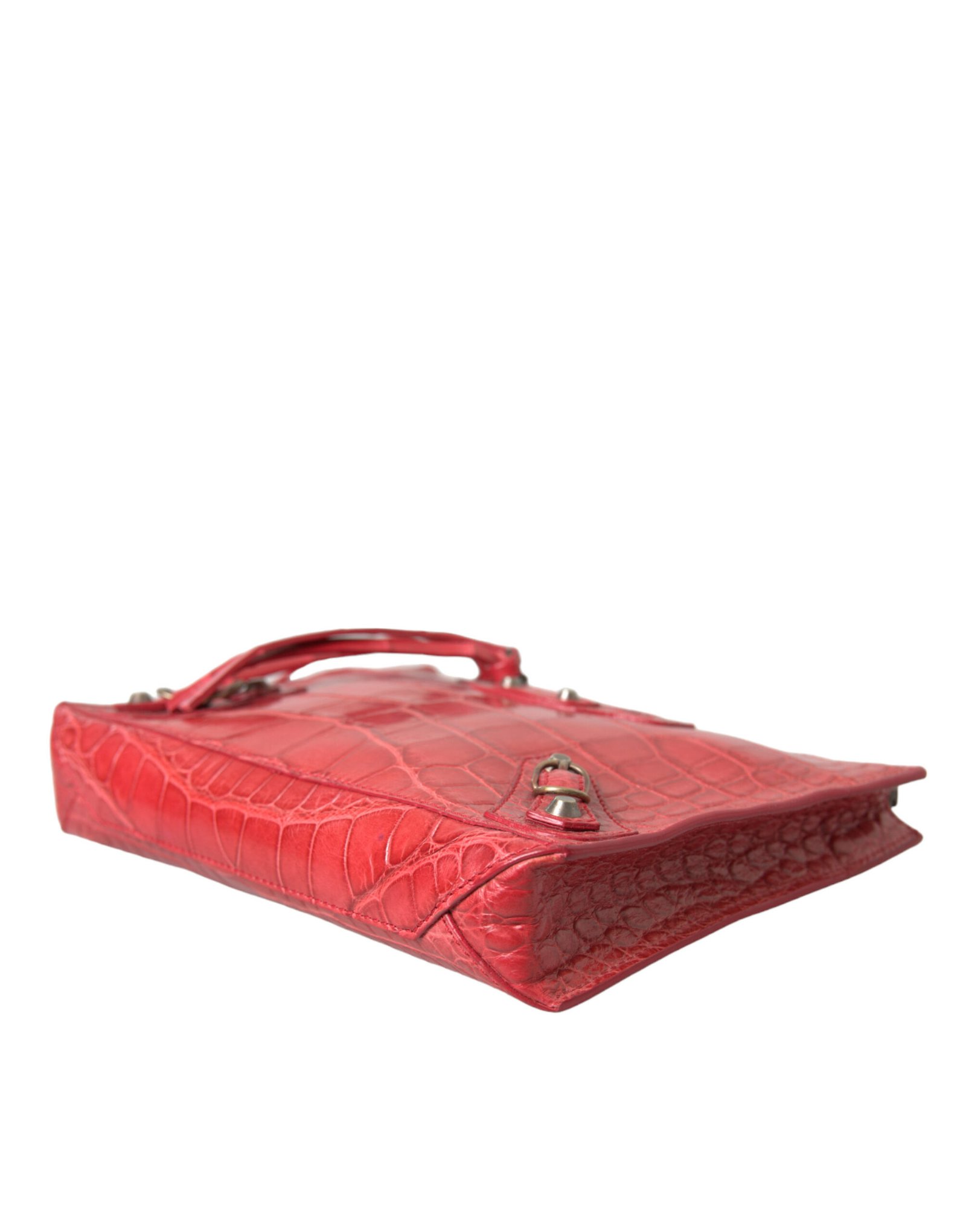 Balenciaga Red Exotic Skin Leather Classic Pouch Purse Wristlet Bag - Image 4
