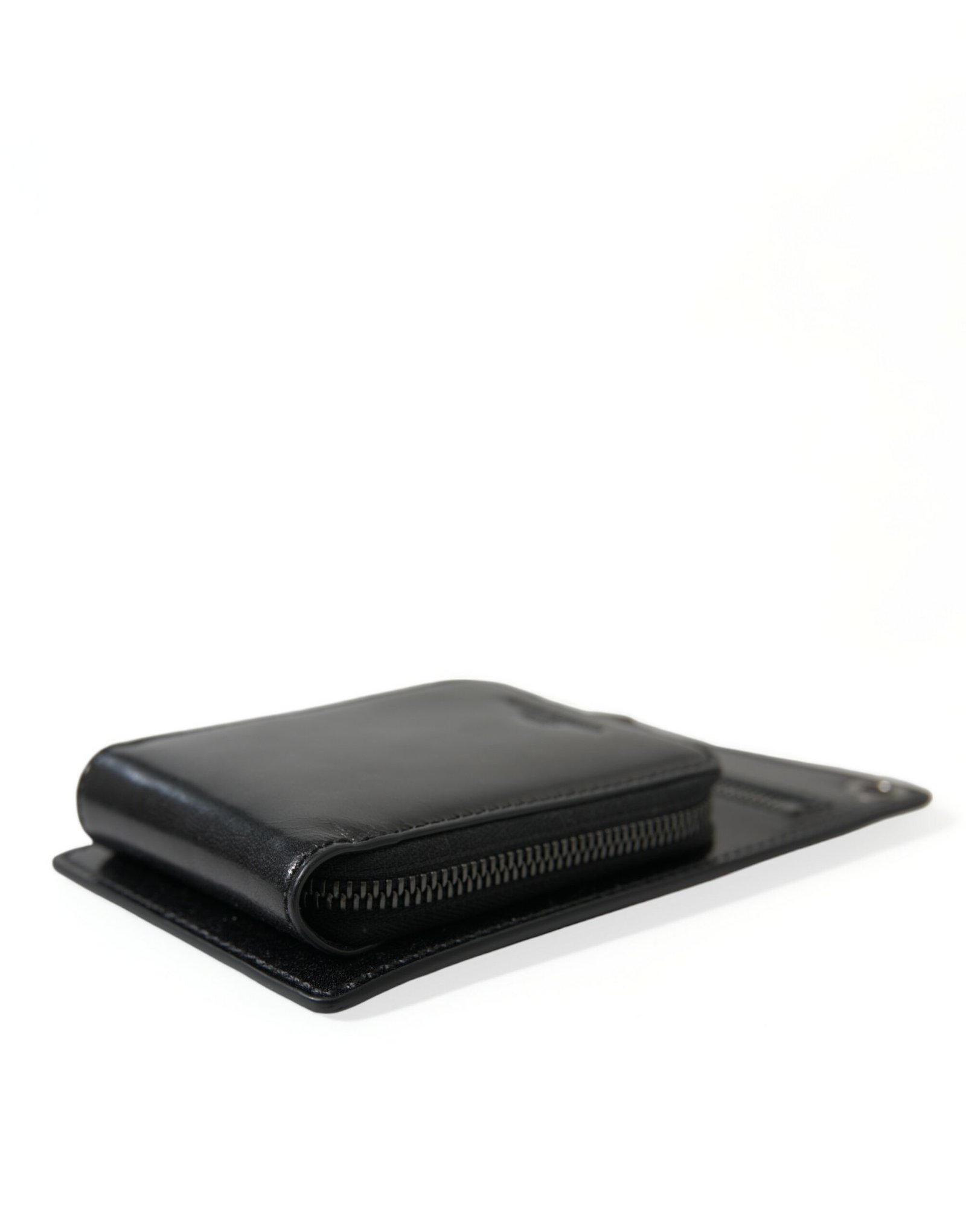 Dolce & Gabbana Wallet Black Horse Leather Zip Logo Cross Body Phone Slot - Image 3