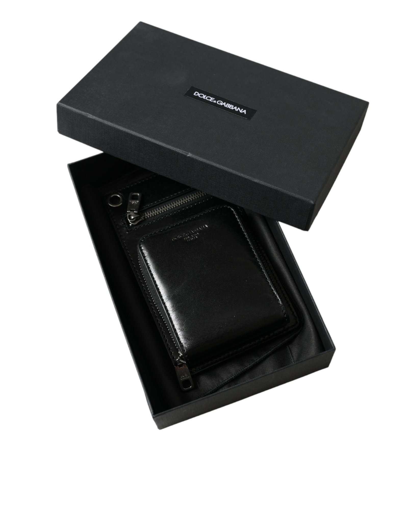 Dolce & Gabbana Wallet Black Horse Leather Zip Logo Cross Body Phone Slot - Image 5