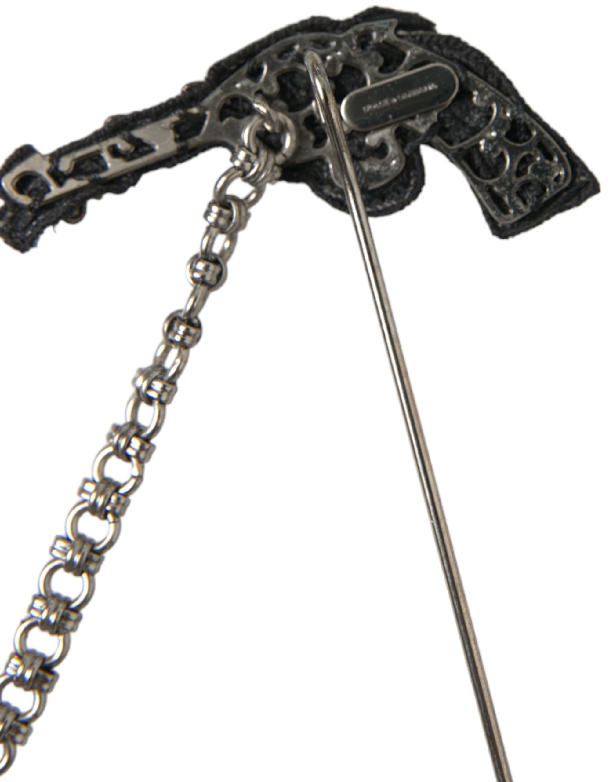 Dolce & Gabbana Brass Copper Silk Revolver Gun Men Brooch Lapel Pin - Image 4