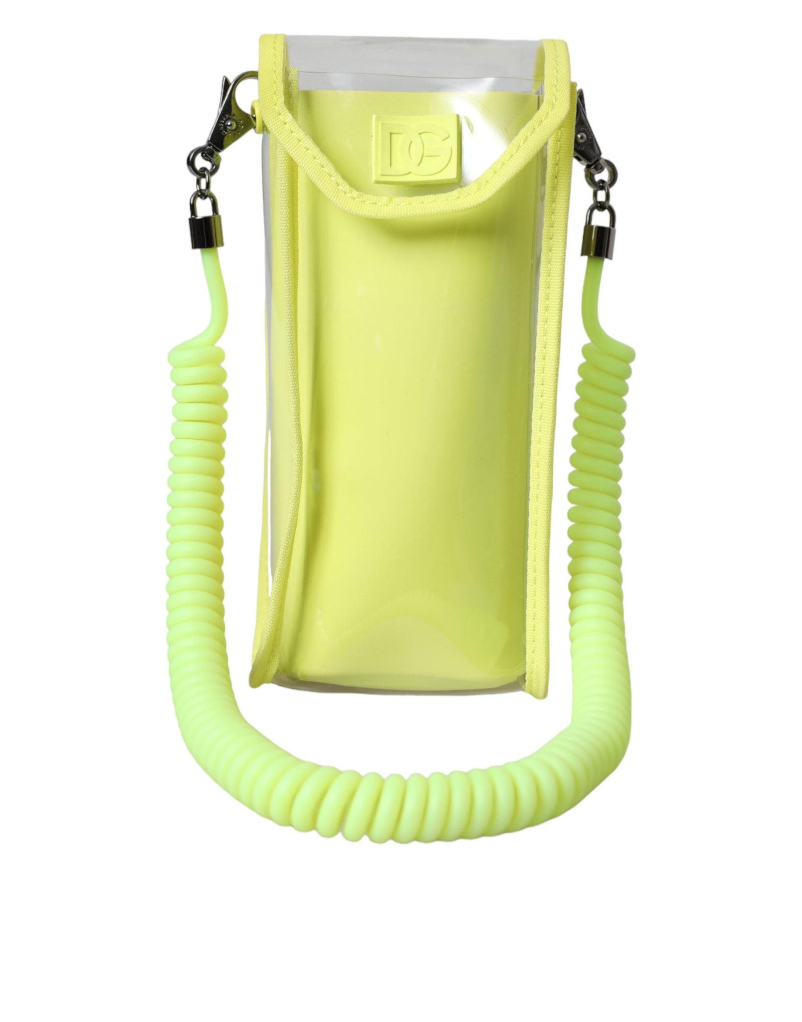 Dolce & Gabbana Yellow Green Plastic DG Logo Neck Strap Cardholder Wallet - Image 2