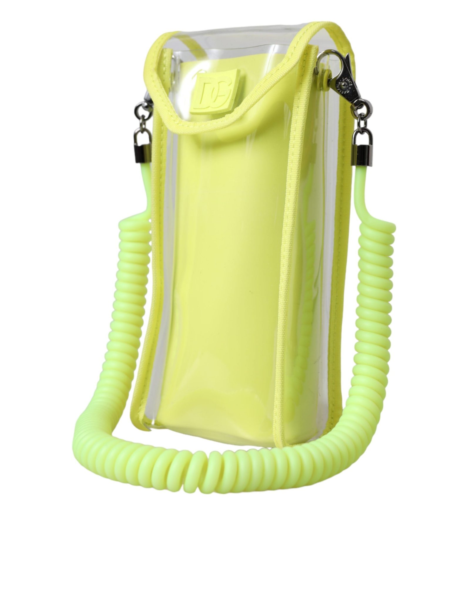 Dolce & Gabbana Yellow Green Plastic DG Logo Neck Strap Cardholder Wallet - Image 3