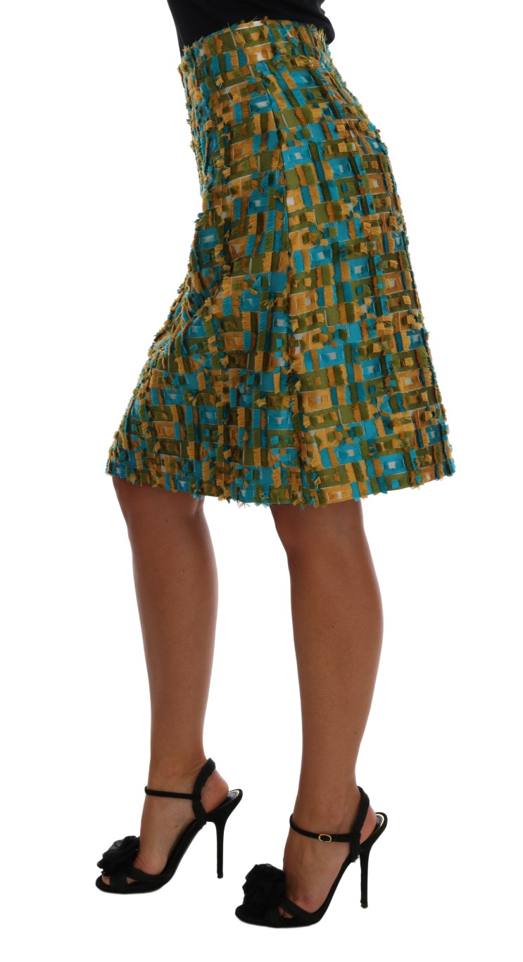 Dolce & Gabbana Multicolor Jacquard Straight Pencil Skirt - Image 2