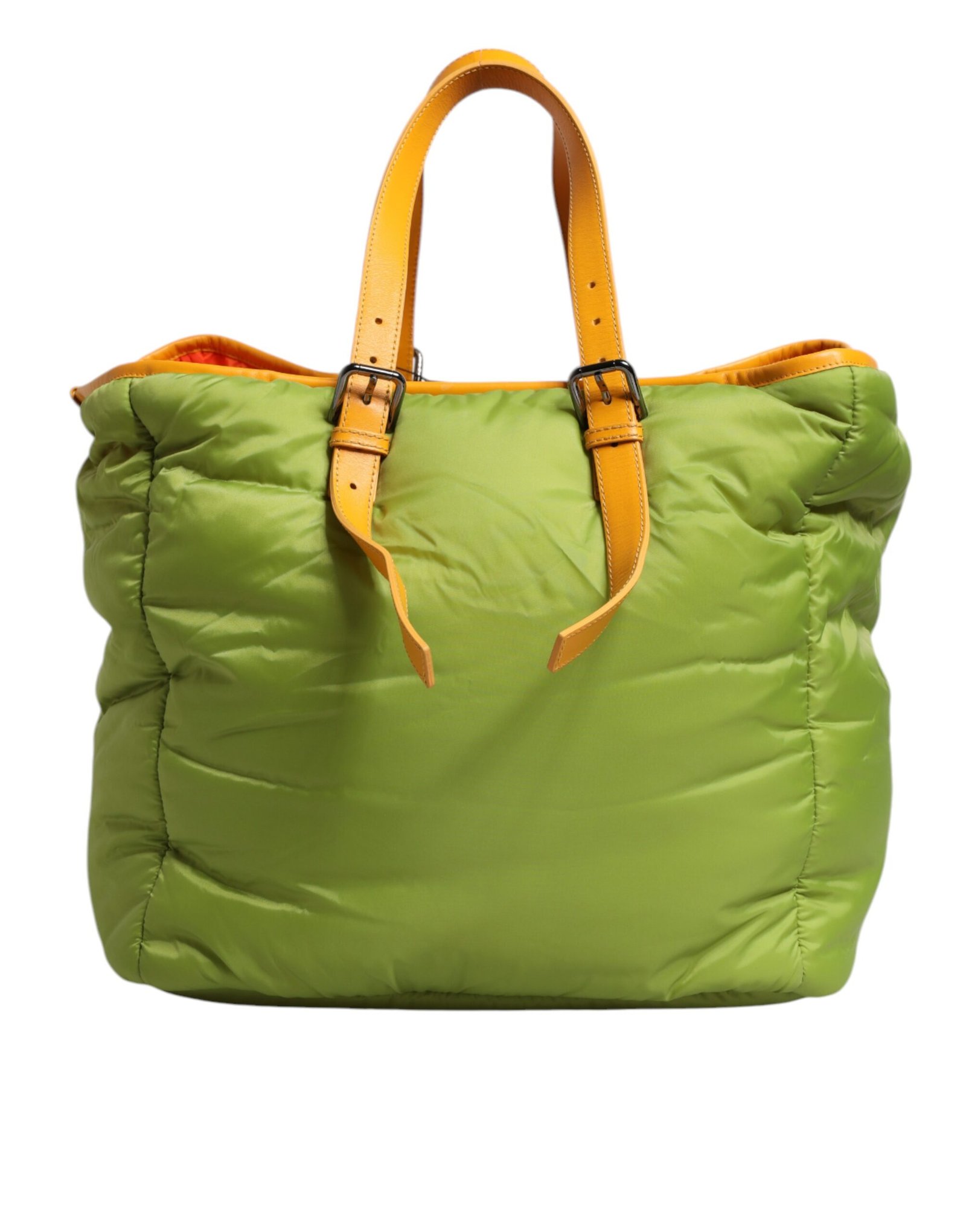 Dolce & Gabbana Green Nylon Padded Logo Plaque Tote Crossbody Bag - Image 4