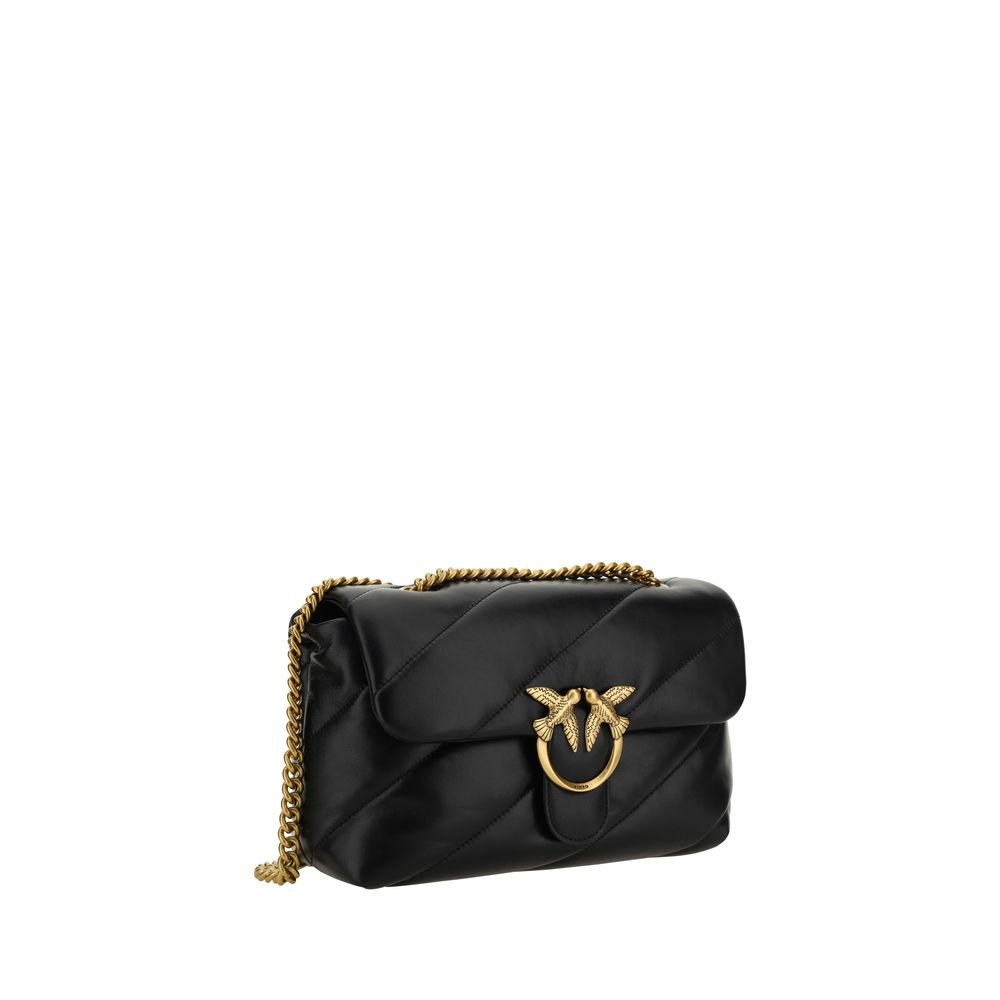 PINKO Black Calf Leather Bos Taurus Shoulder Bag - Image 2