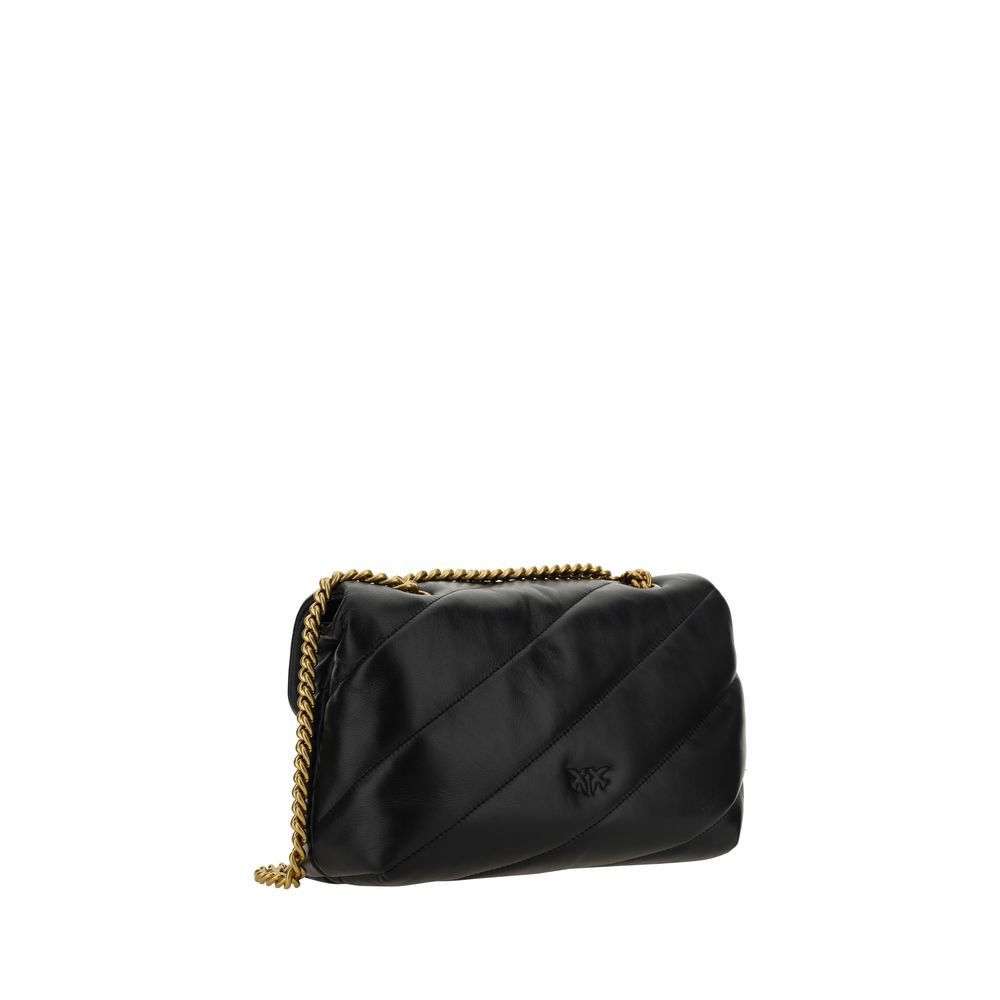 PINKO Black Calf Leather Bos Taurus Shoulder Bag - Image 3