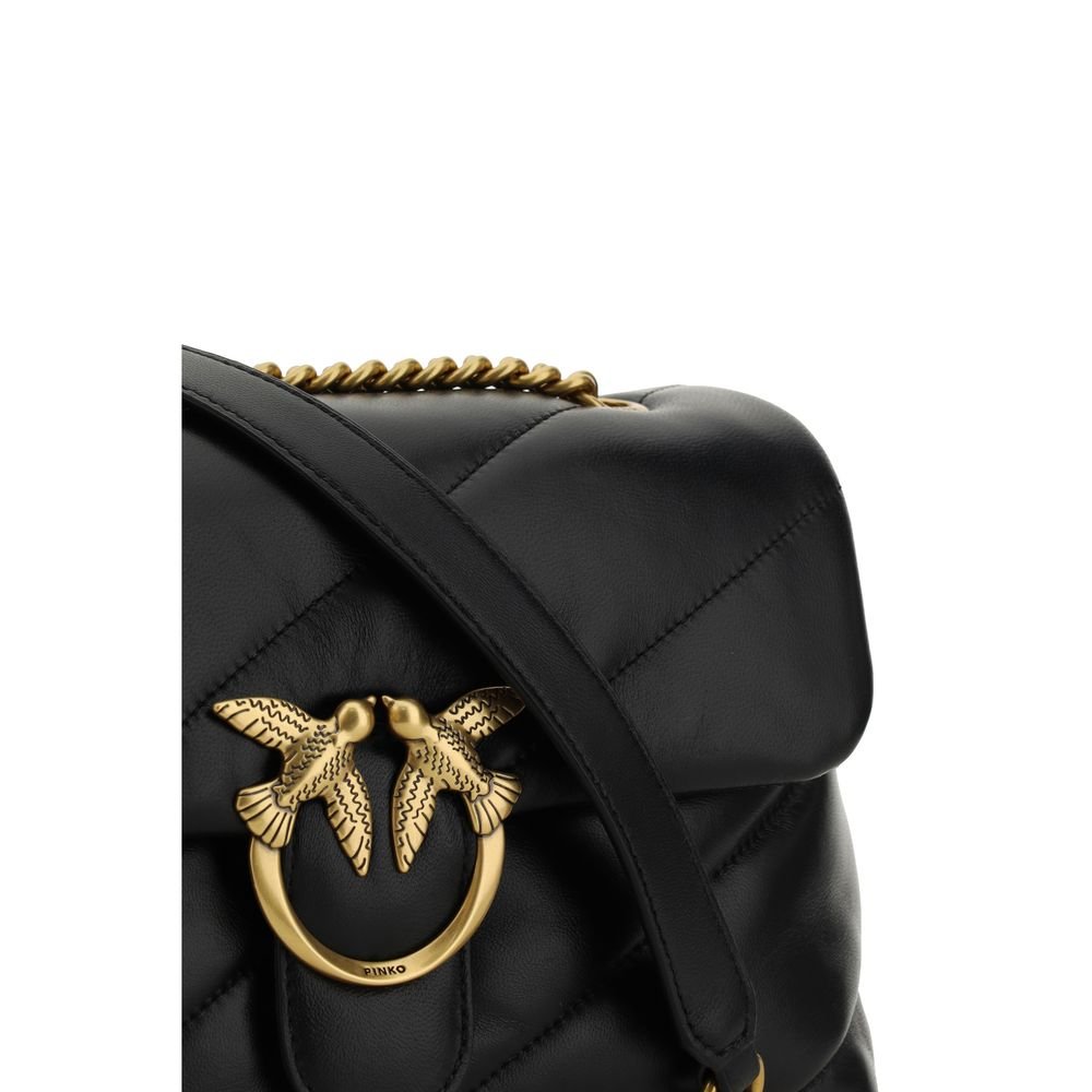 PINKO Black Calf Leather Bos Taurus Shoulder Bag - Image 4