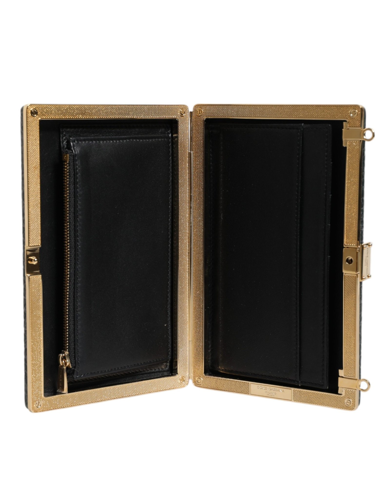 Dolce & Gabbana Black Leather Clutch Evening Crossbody Bag - Image 7