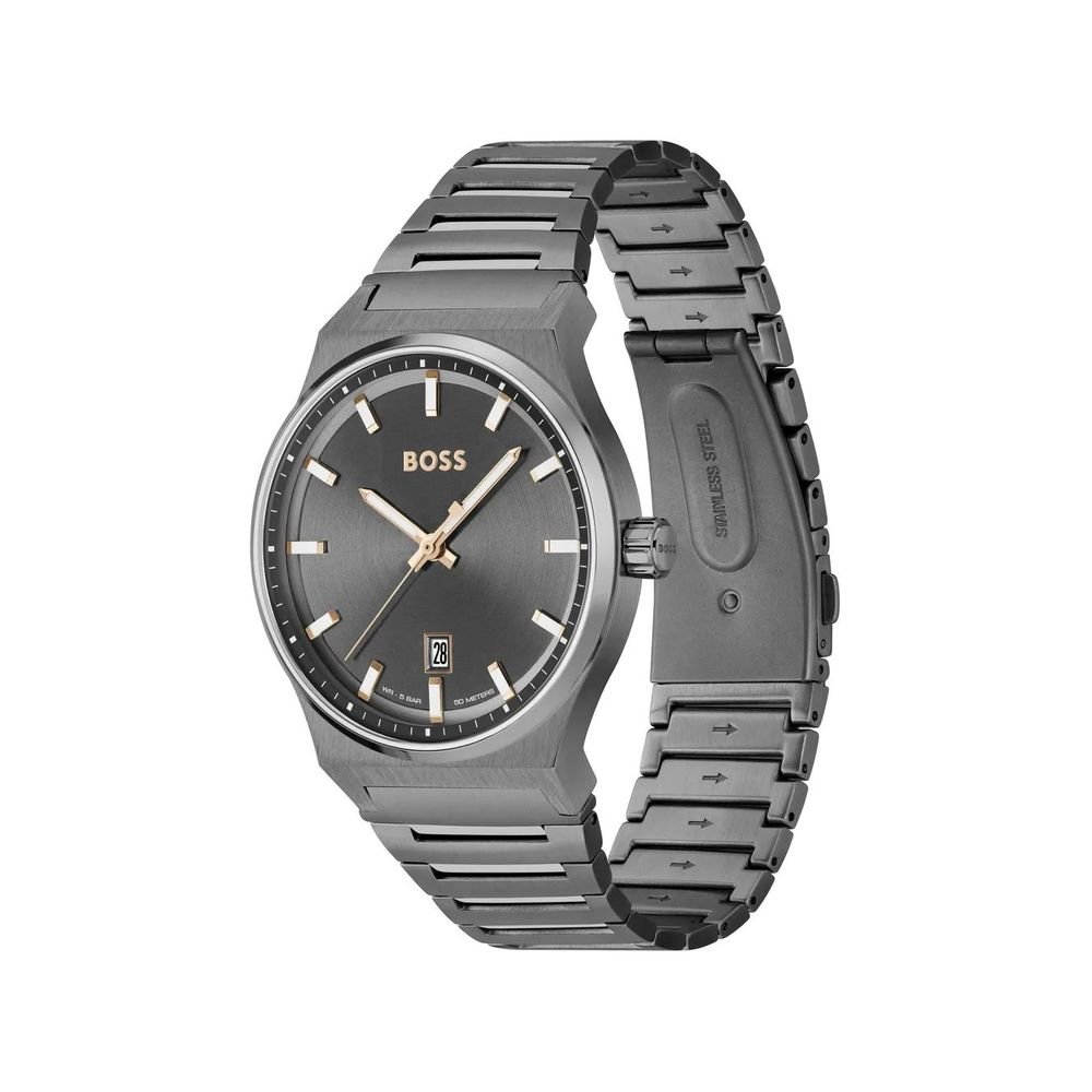 Hugo Boss Gray Stainless Steel Dress Watch - Image 2