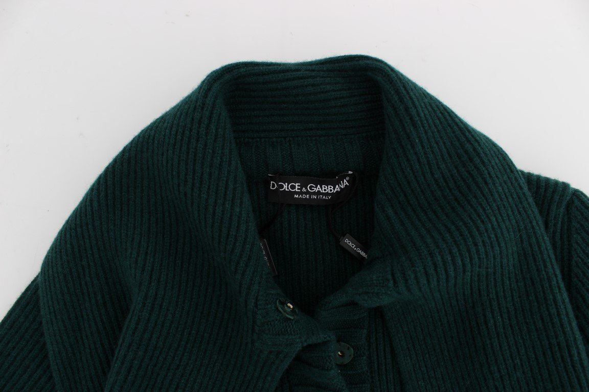 Dolce & Gabbana Green Knitted Cashmere Cardigan - Image 6