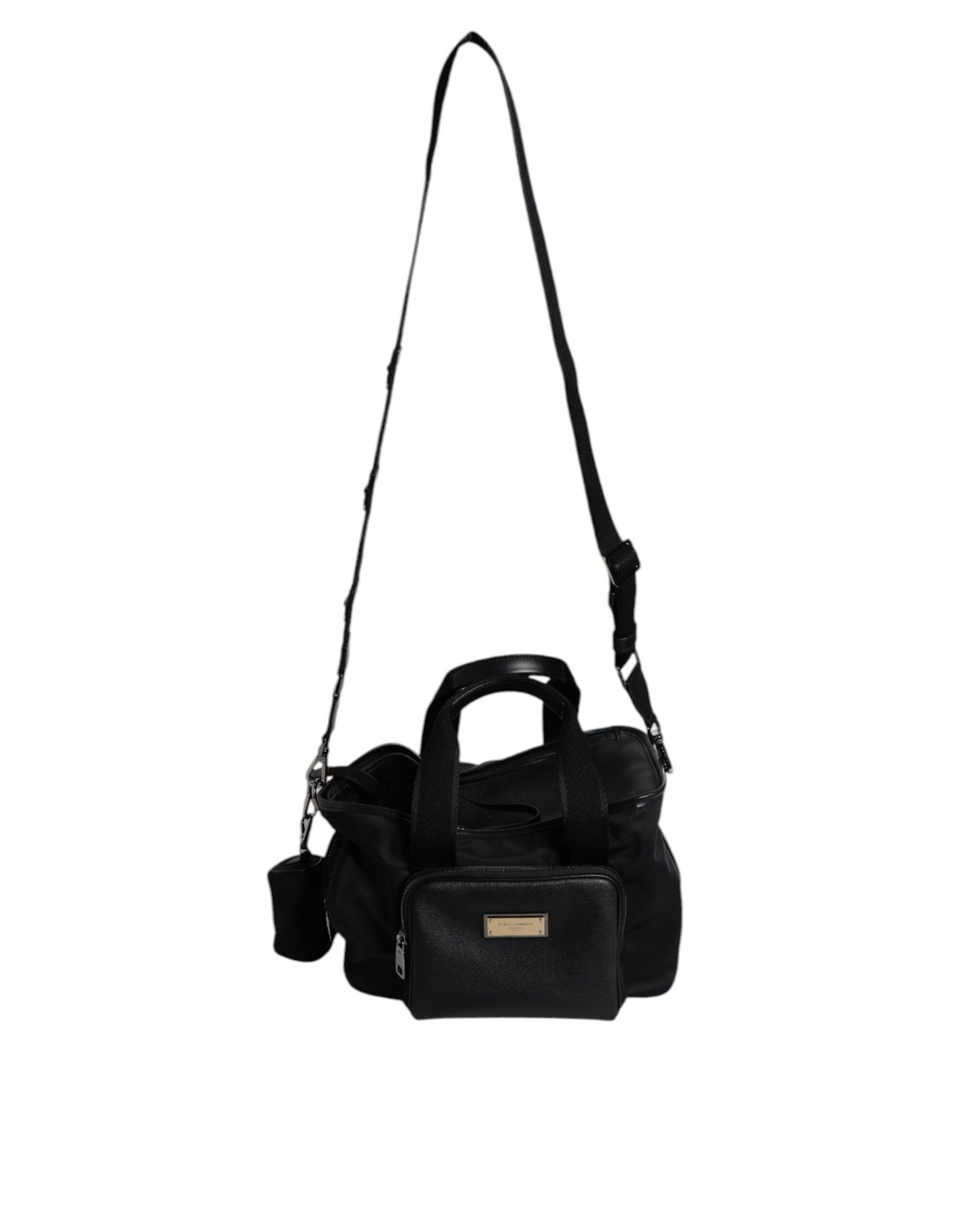 Dolce & Gabbana Black Shoulder Strap Pet Carry Logo Plaque Bag - Image 8