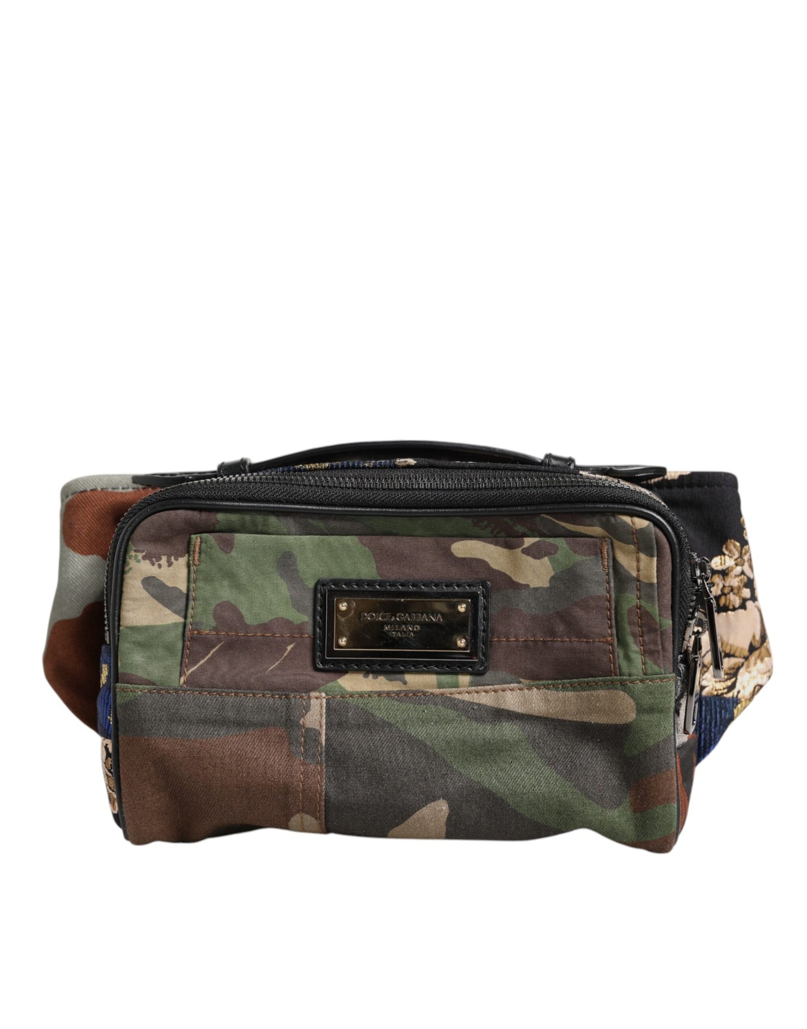 Dolce & Gabbana Multicolor Camouflage Patchwork Logo Waist Fanny Pack Bag - Image 2