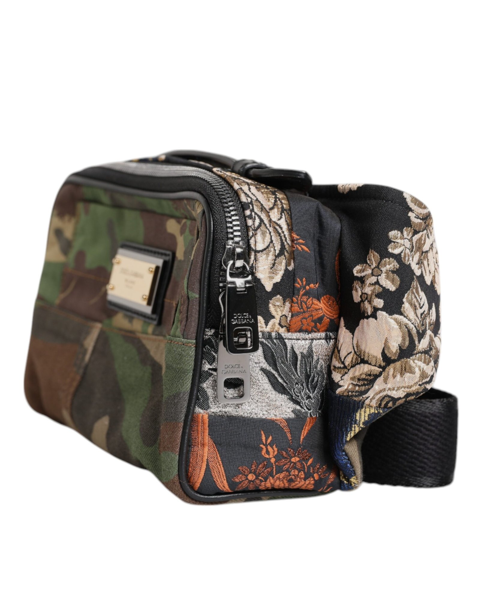Dolce & Gabbana Multicolor Camouflage Patchwork Logo Waist Fanny Pack Bag - Image 3