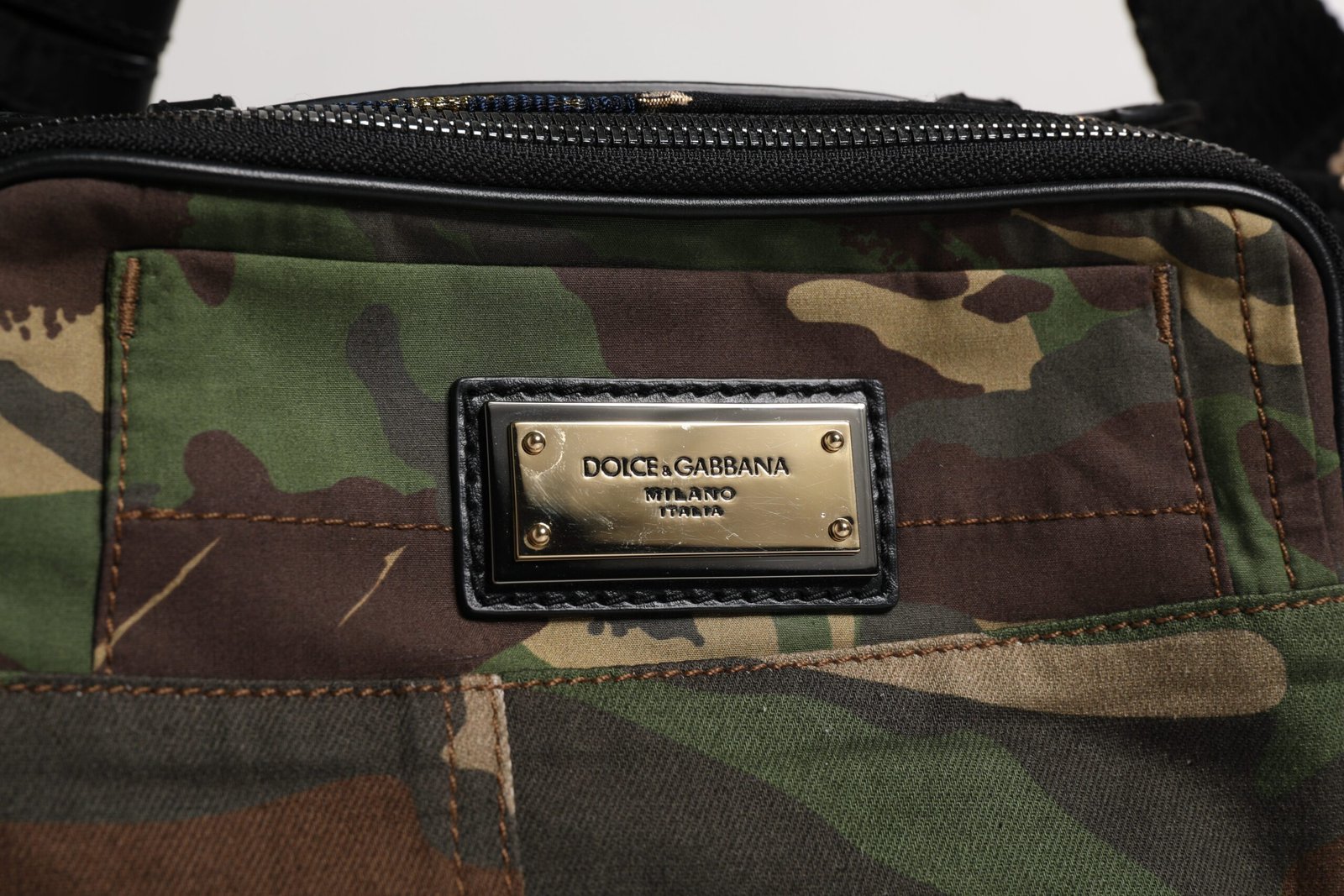 Dolce & Gabbana Multicolor Camouflage Patchwork Logo Waist Fanny Pack Bag - Image 7