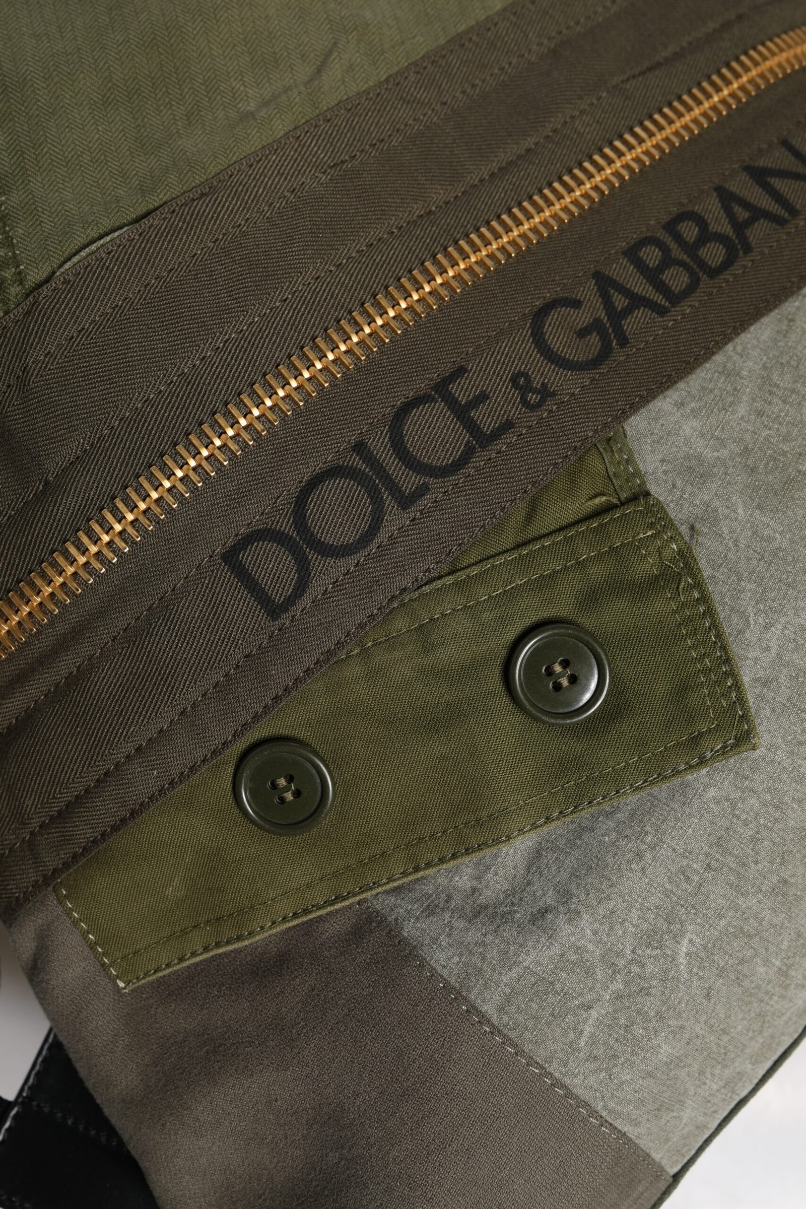 Dolce & Gabbana Military Green Patchwork Rucksack Backpack Bag - Image 6