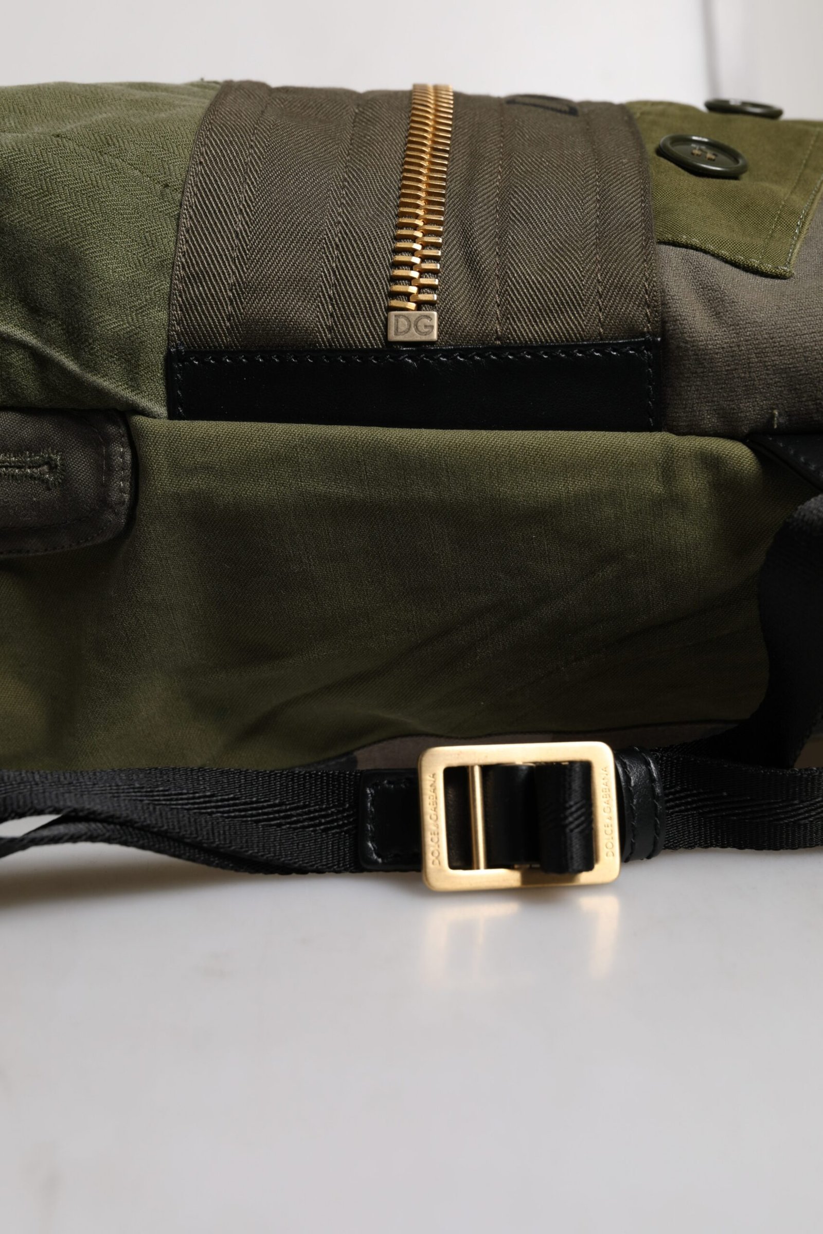 Dolce & Gabbana Military Green Patchwork Rucksack Backpack Bag - Image 8
