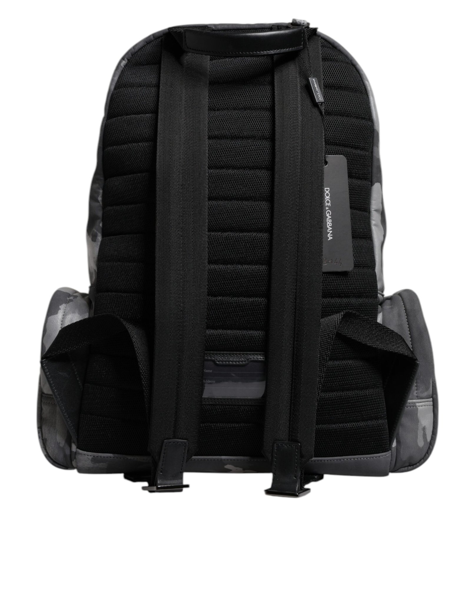 Dolce & Gabbana Gray Cotton Camouflage Logo Plaque Backpack Bag - Image 5