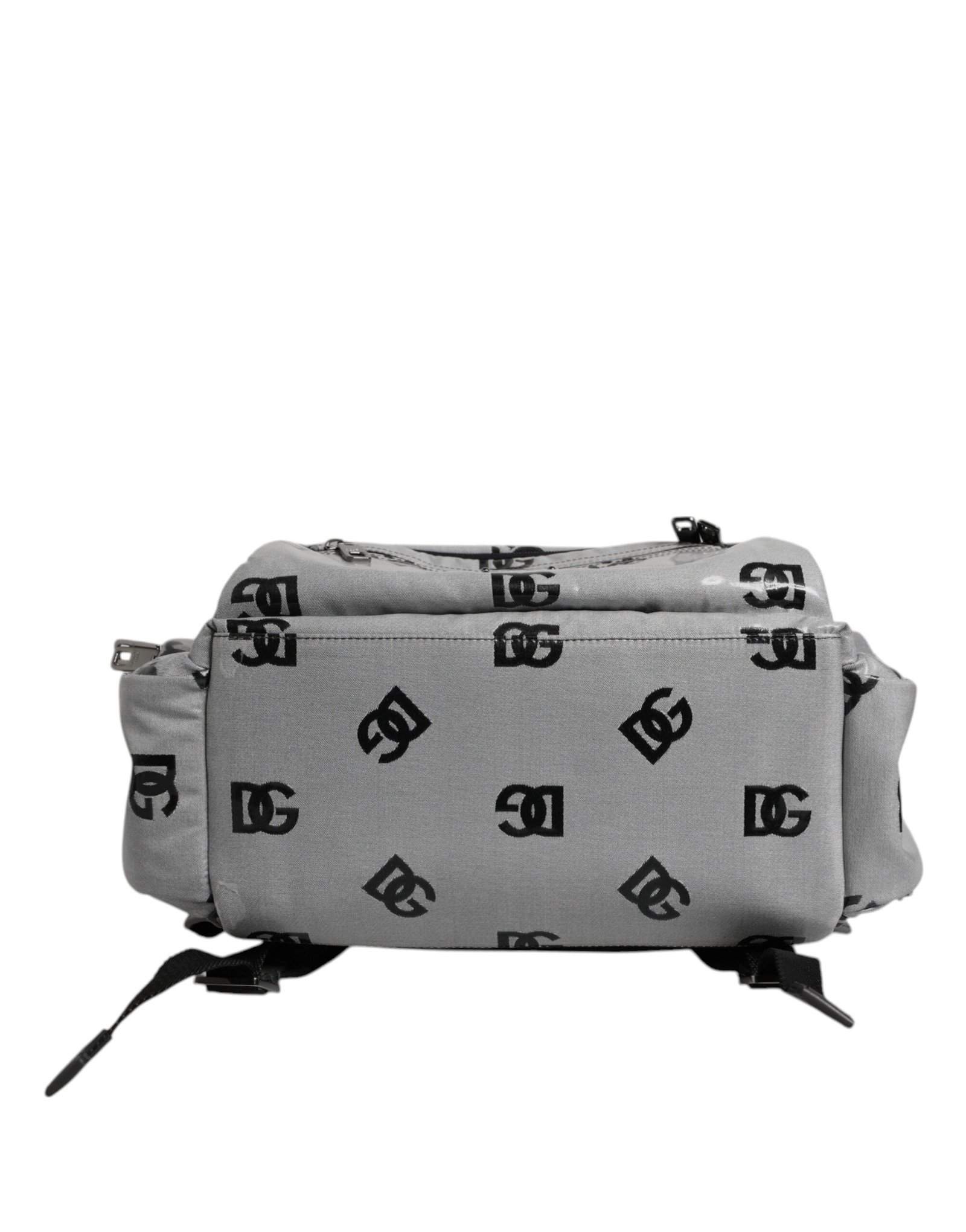 Dolce & Gabbana Polyester Gray Black DG Logo Plaque Backpack Bag - Image 6