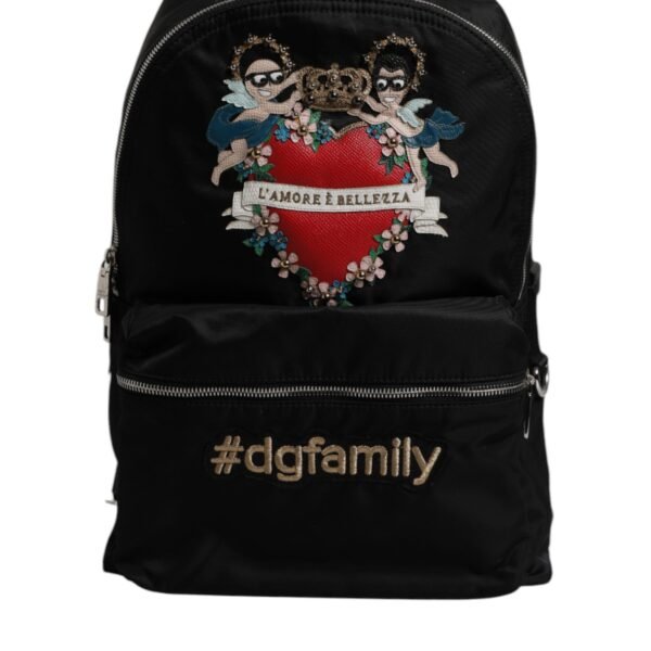 Dolce & Gabbana Black Nylon #DGFAMILY Embellished Backpack VULCANO Bag
