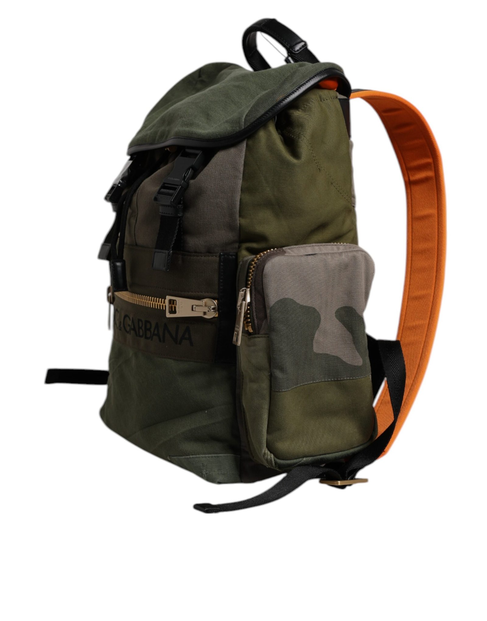 Dolce & Gabbana Military Green Patchwork School Backpack Bag - Image 2