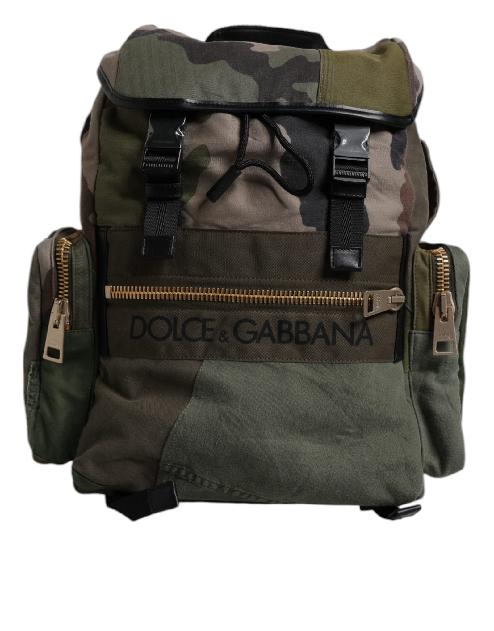 Dolce & Gabbana Military Green Patchwork Travel Backpack Bag - Image 6