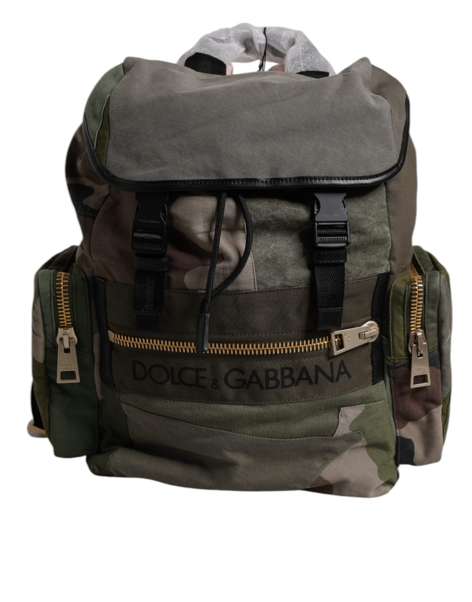 Dolce & Gabbana Military Green Patchwork School Backpack Bag - Image 6