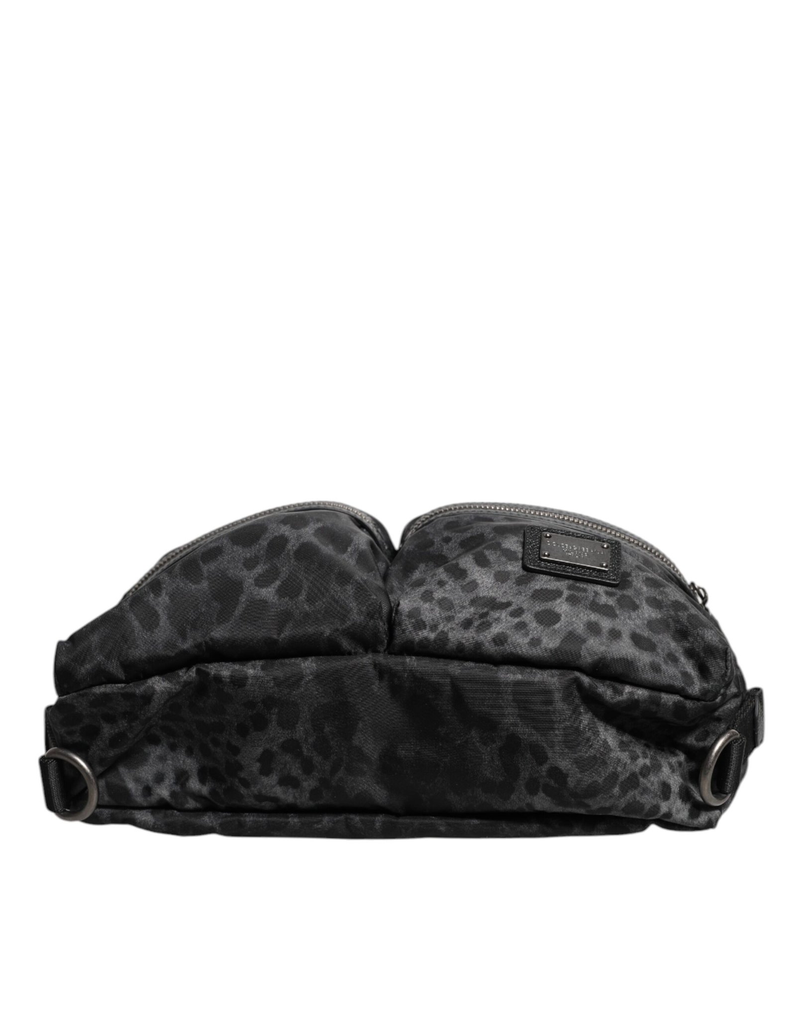 Dolce & Gabbana Black Gray Leopard DG Logo Belt Waist Fanny Pack Bag - Image 5