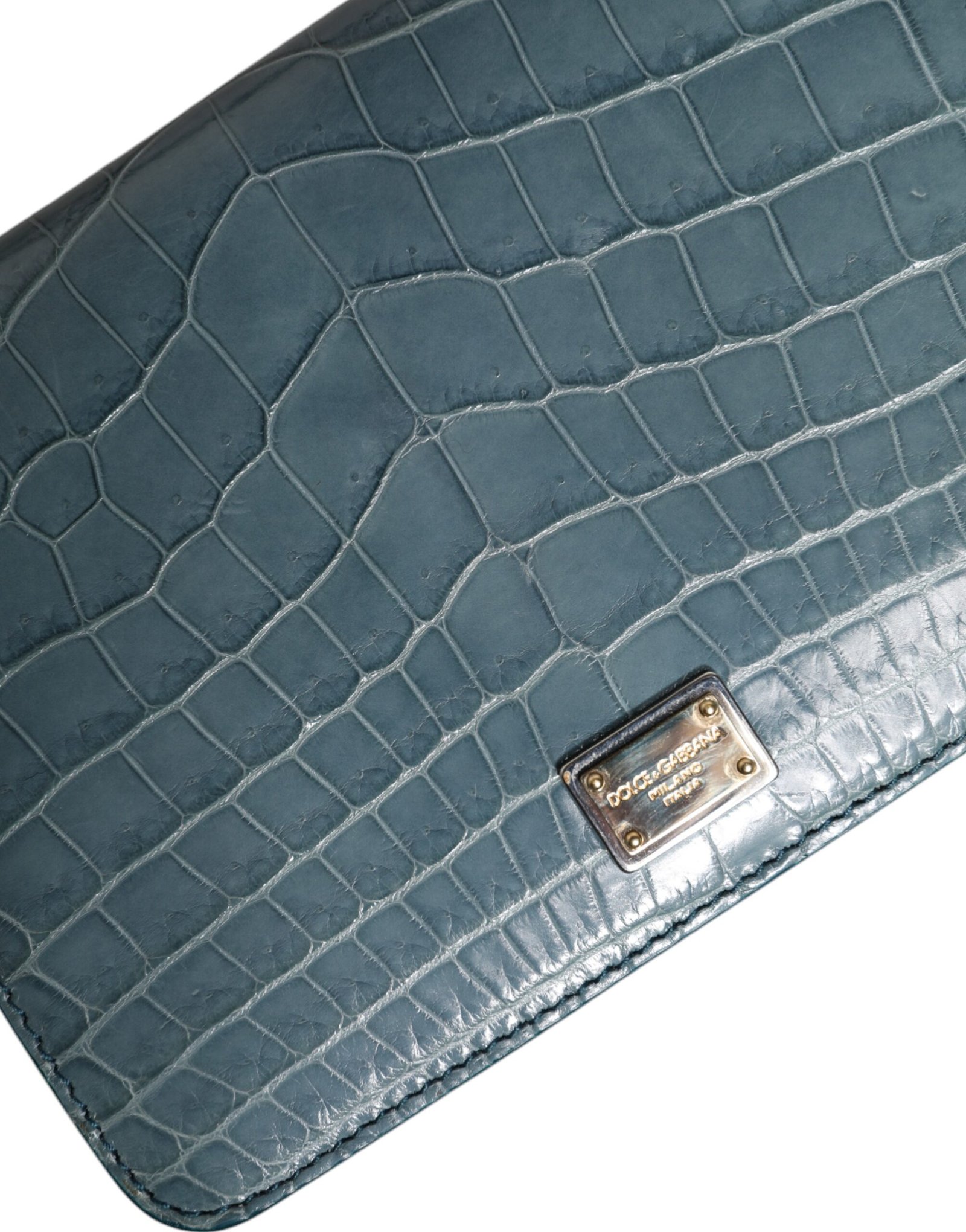 Dolce & Gabbana Green Exotic Leather DG Plaque Crossbody Mini Bag - Image 6