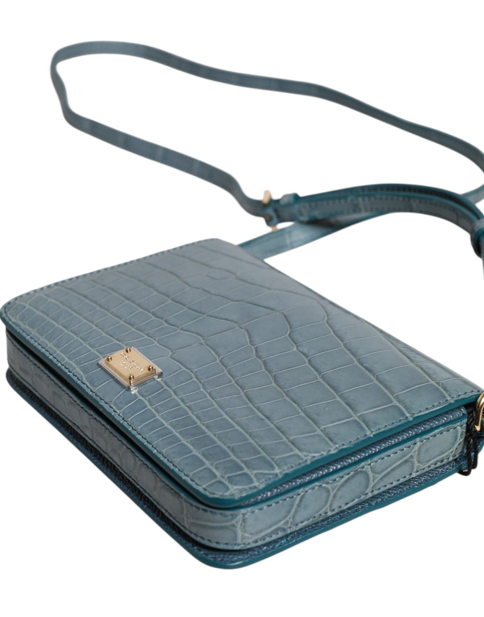 Dolce & Gabbana Green Exotic Leather DG Plaque Crossbody Mini Bag - Image 7
