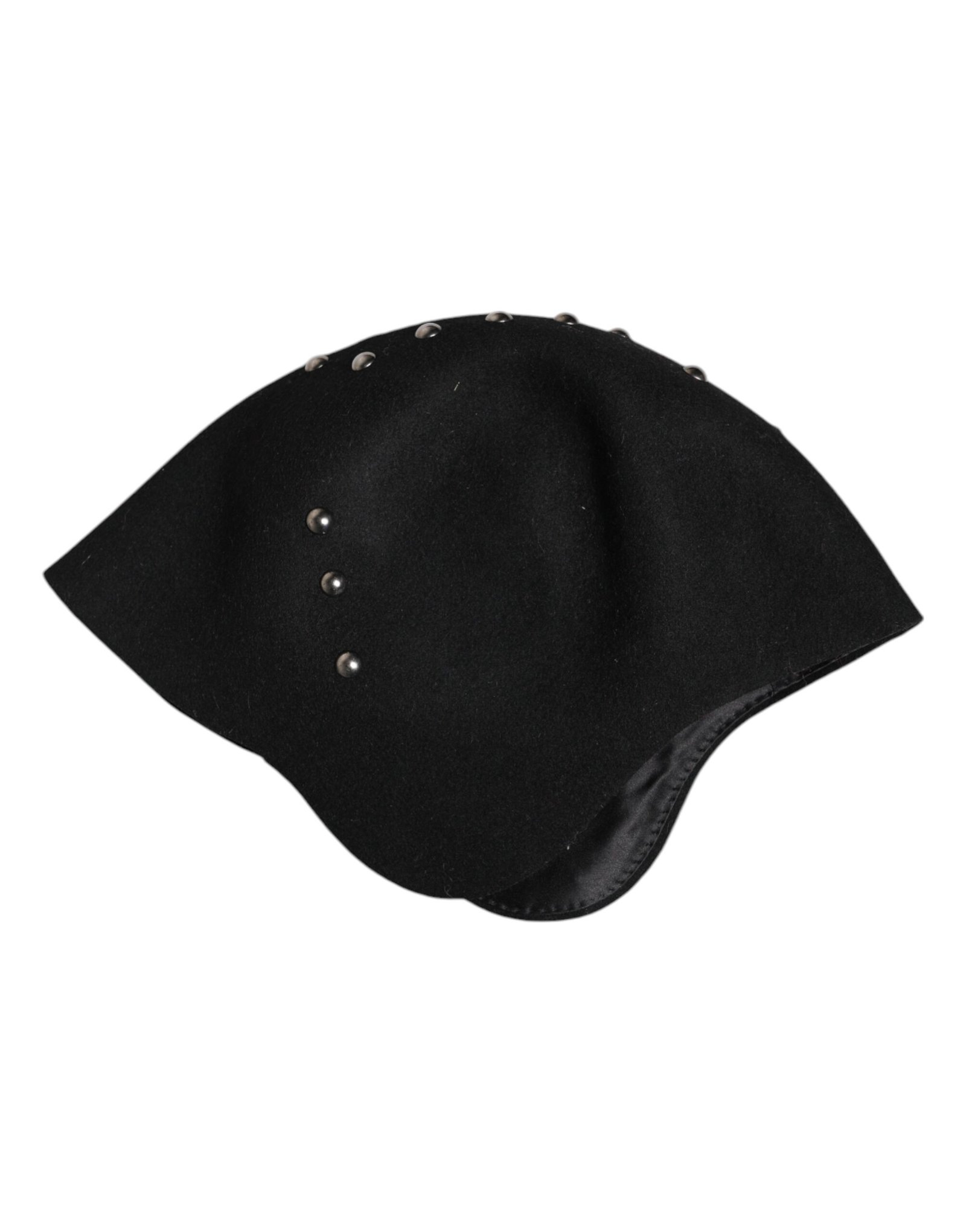 Dolce & Gabbana Black Wool Multicolor Embellished Cloche Hat - Image 6