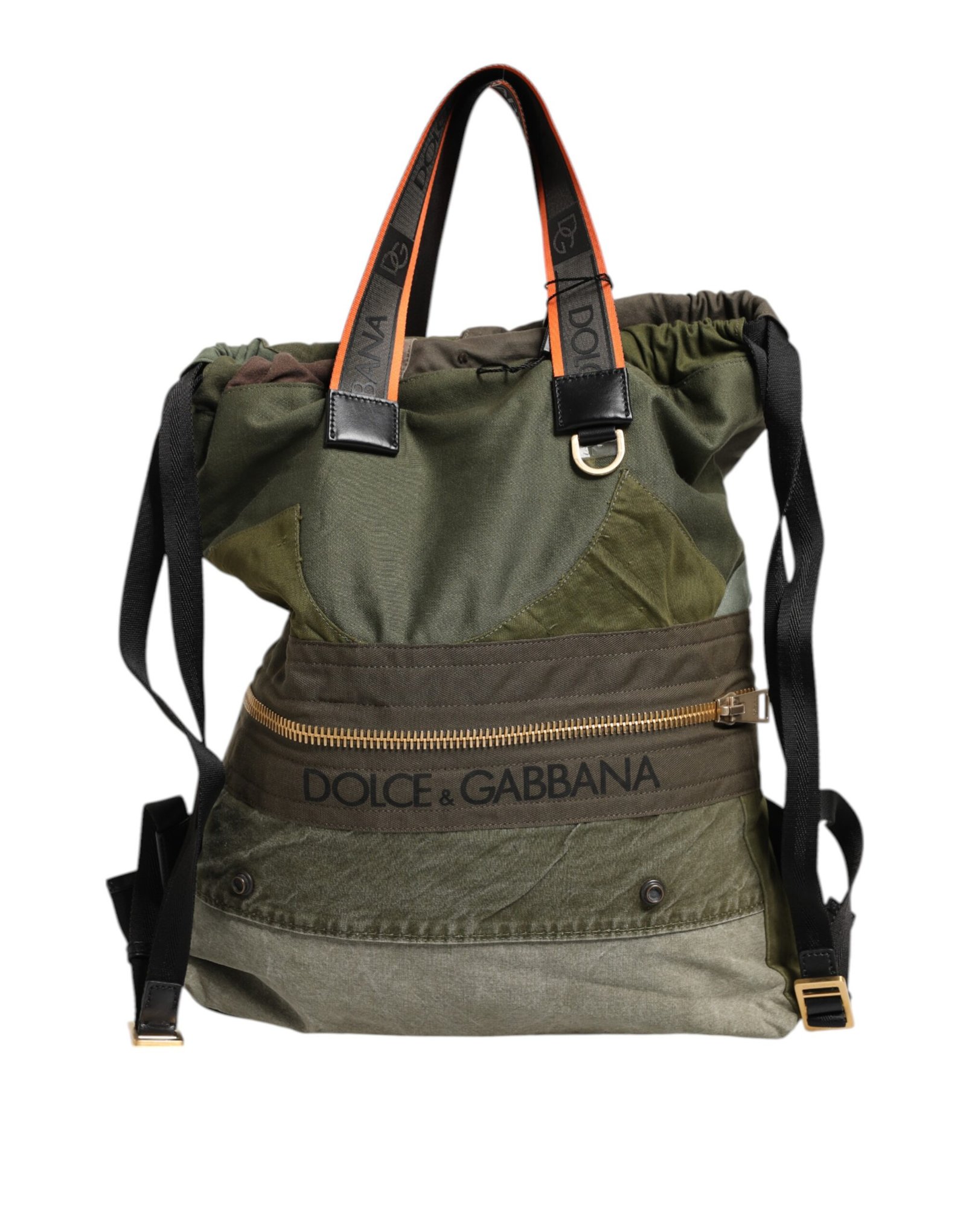Dolce & Gabbana Military Green Patchwork Rucksack Backpack Bag - Image 2